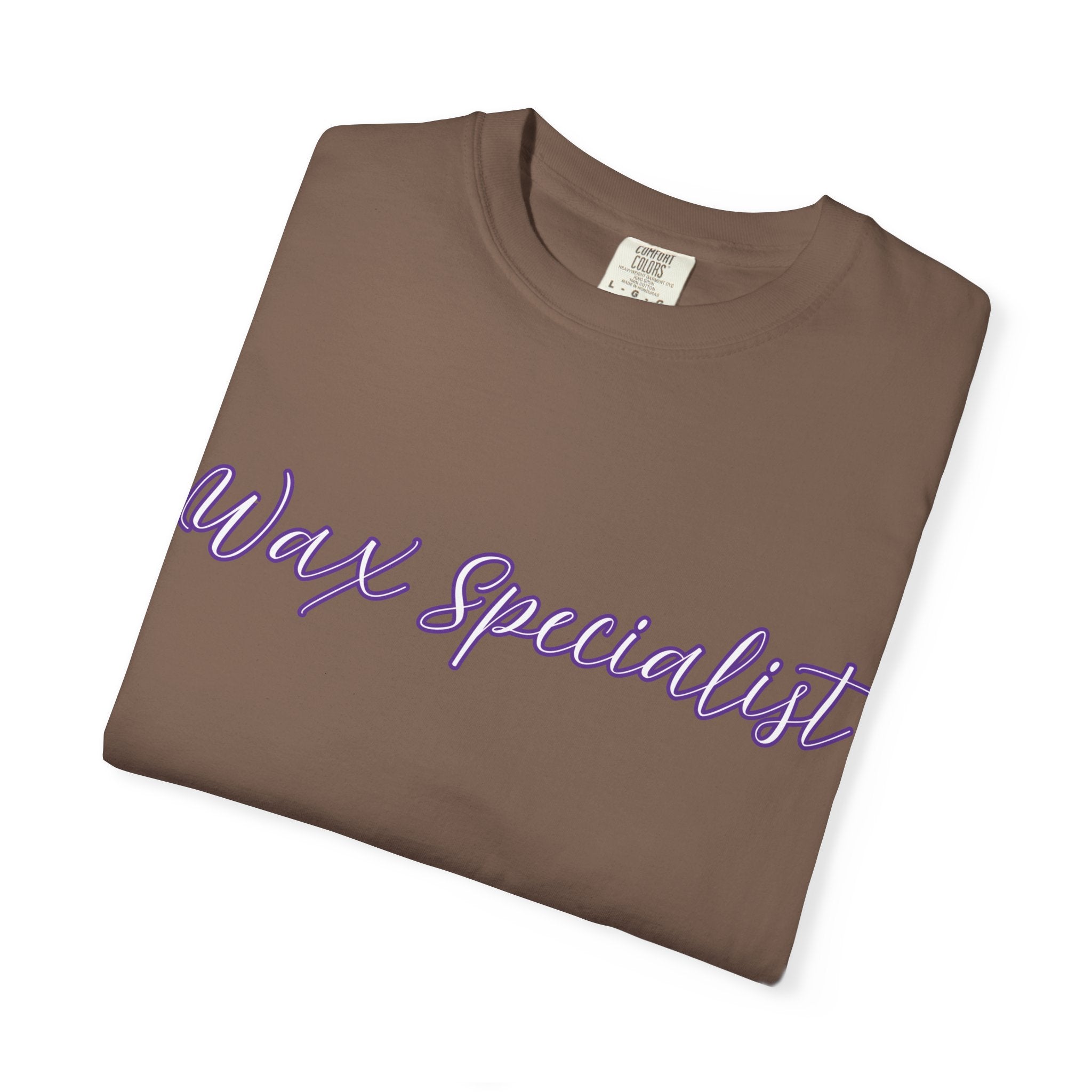 Wax Specialist T-Shirt — Lavender Script Tee