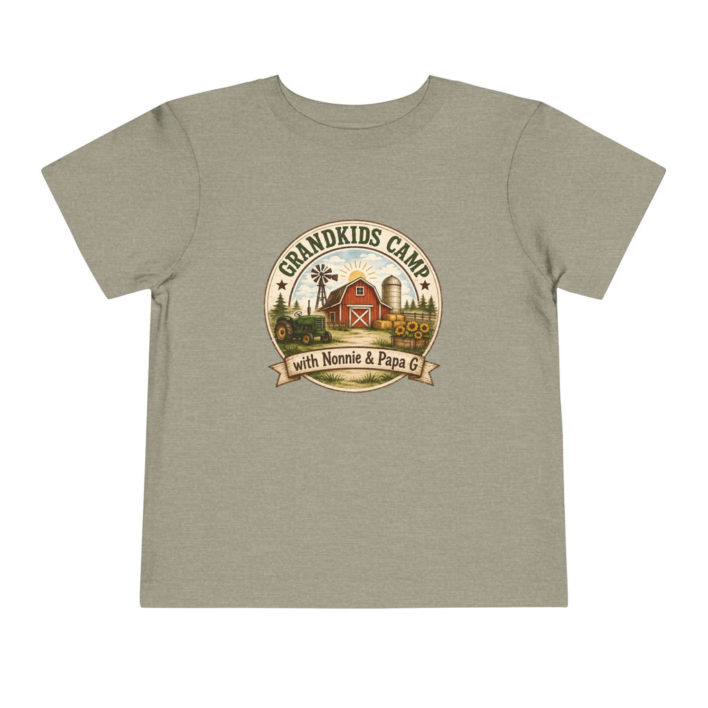 Grandkids Camp Toddler Tee — “with Nonnie & Papa G” Farm Adventure Shirt