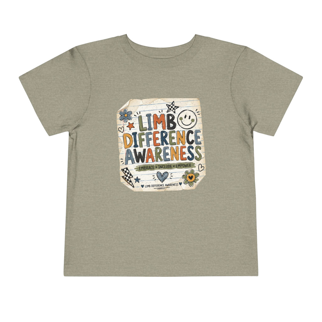Toddler Tee — Limb Difference Awareness Cute Doodle Design