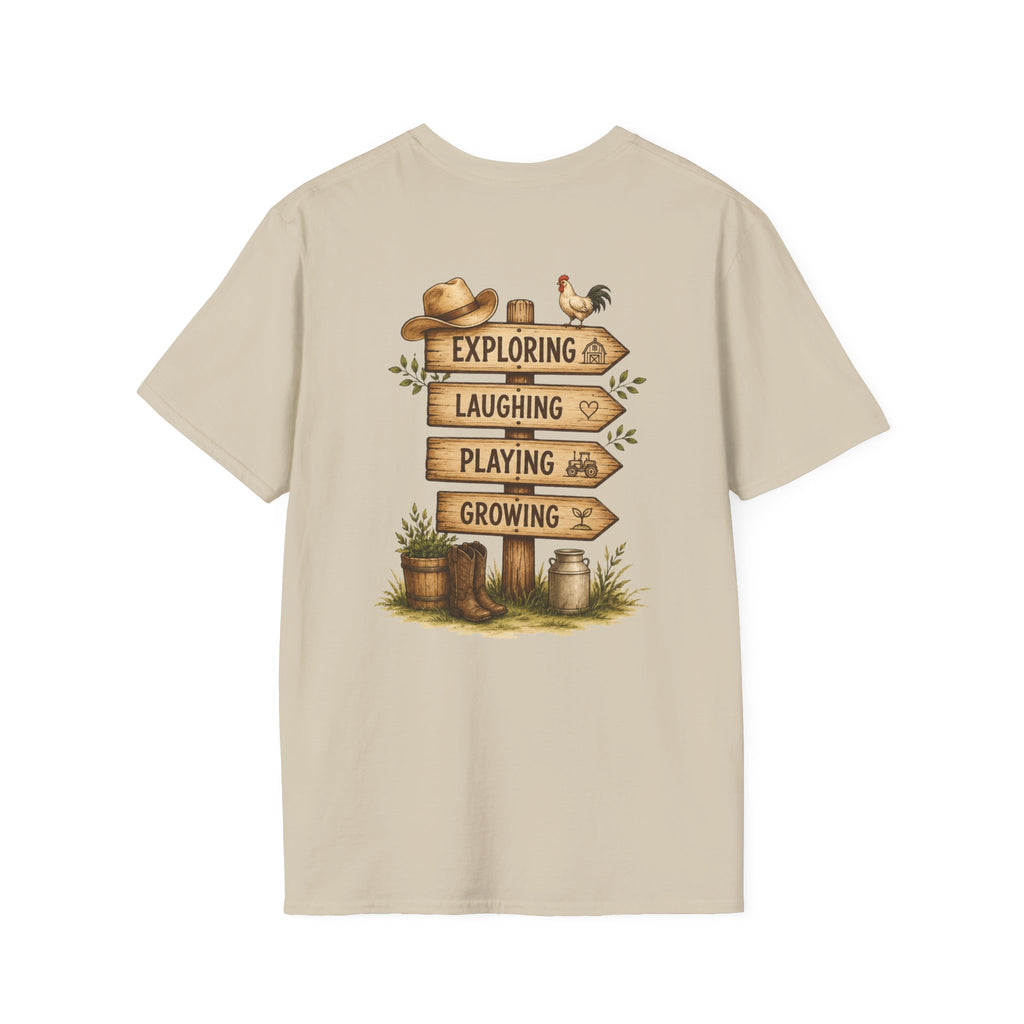Grandkids Camp T-Shirt – Retro Barn, Tractor & 'Grandkids Camp with Nonnie & Papa' Design