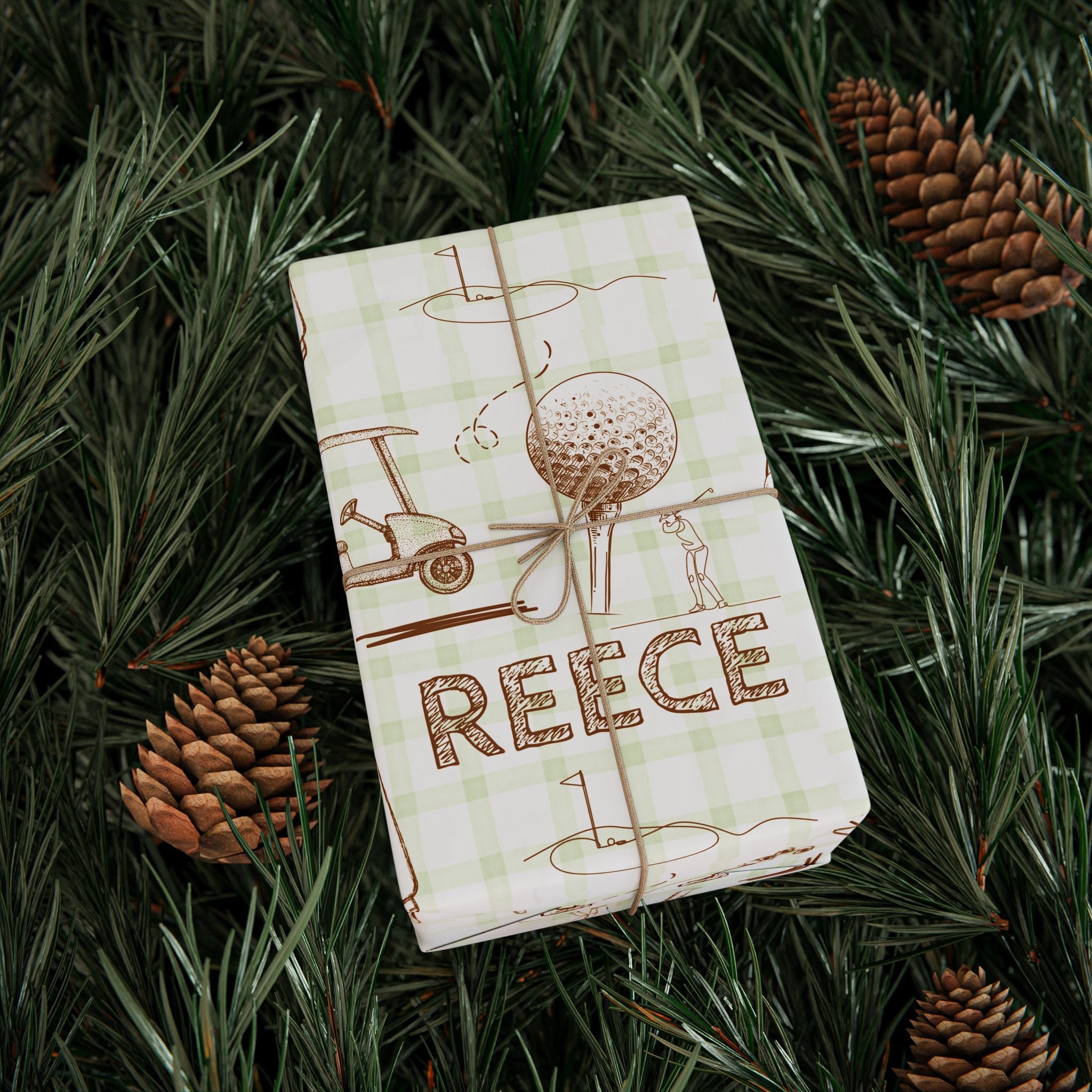 Reece Golf Print Wrapping Paper