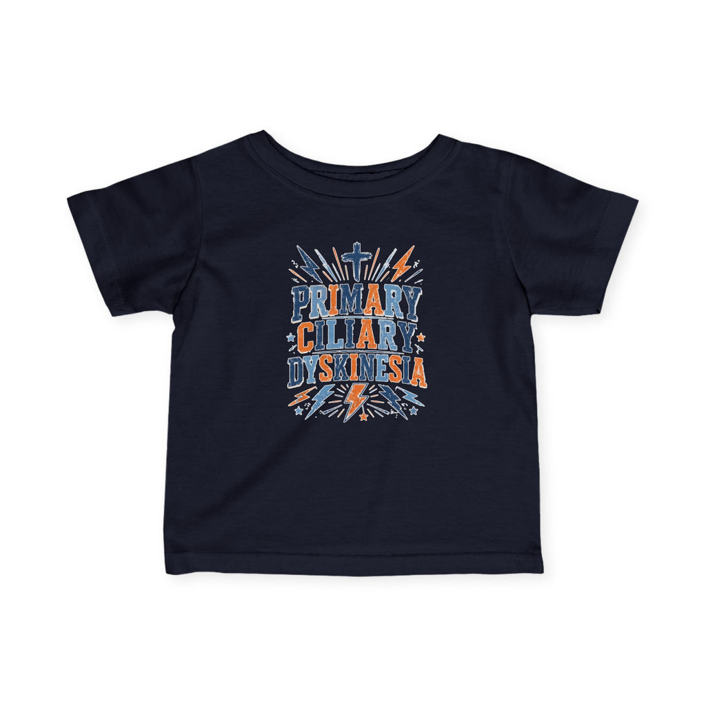 The Kade Primary Ciliary Dyskinesia Infant Tee — Awareness Baby T-Shirt (Text Design)