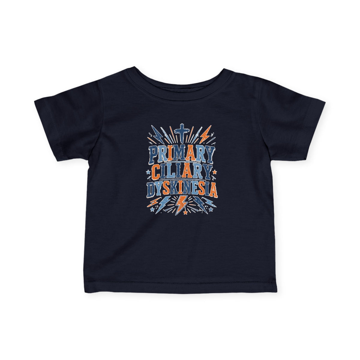 The Kade Primary Ciliary Dyskinesia Infant Tee — Awareness Baby T-Shirt (Text Design)