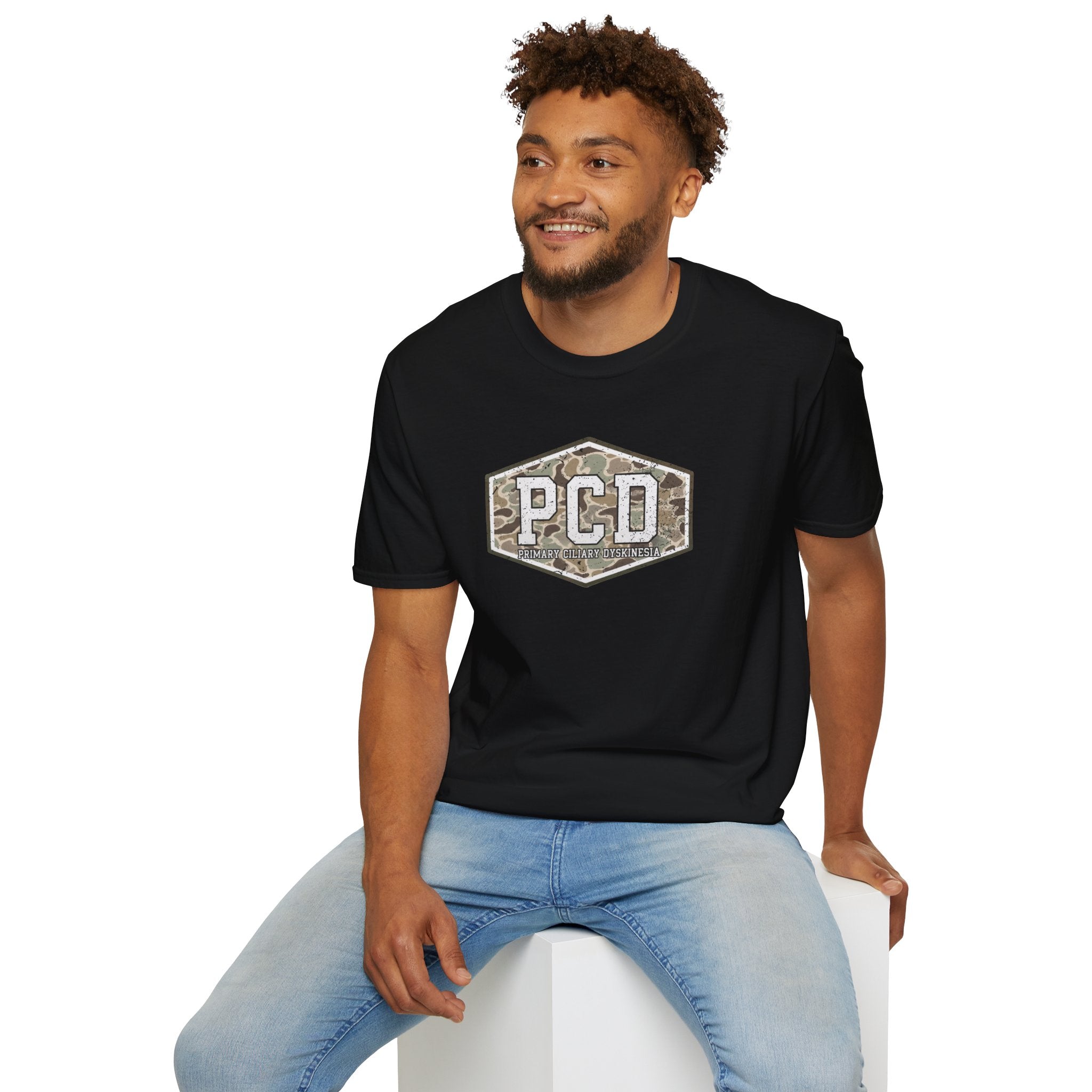 PCD Camo Logo T-Shirt — Primary Ciliary Dyskinesia Awareness Tee
