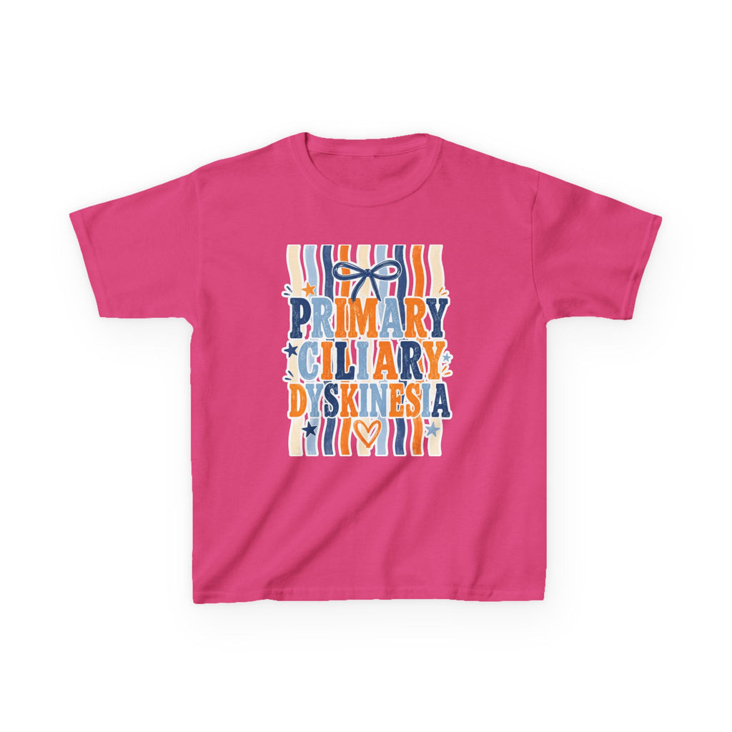 The Jentri- Primary Ciliary Dyskinesia Awareness Kids Tee — Orange & Blue Ribbon Design