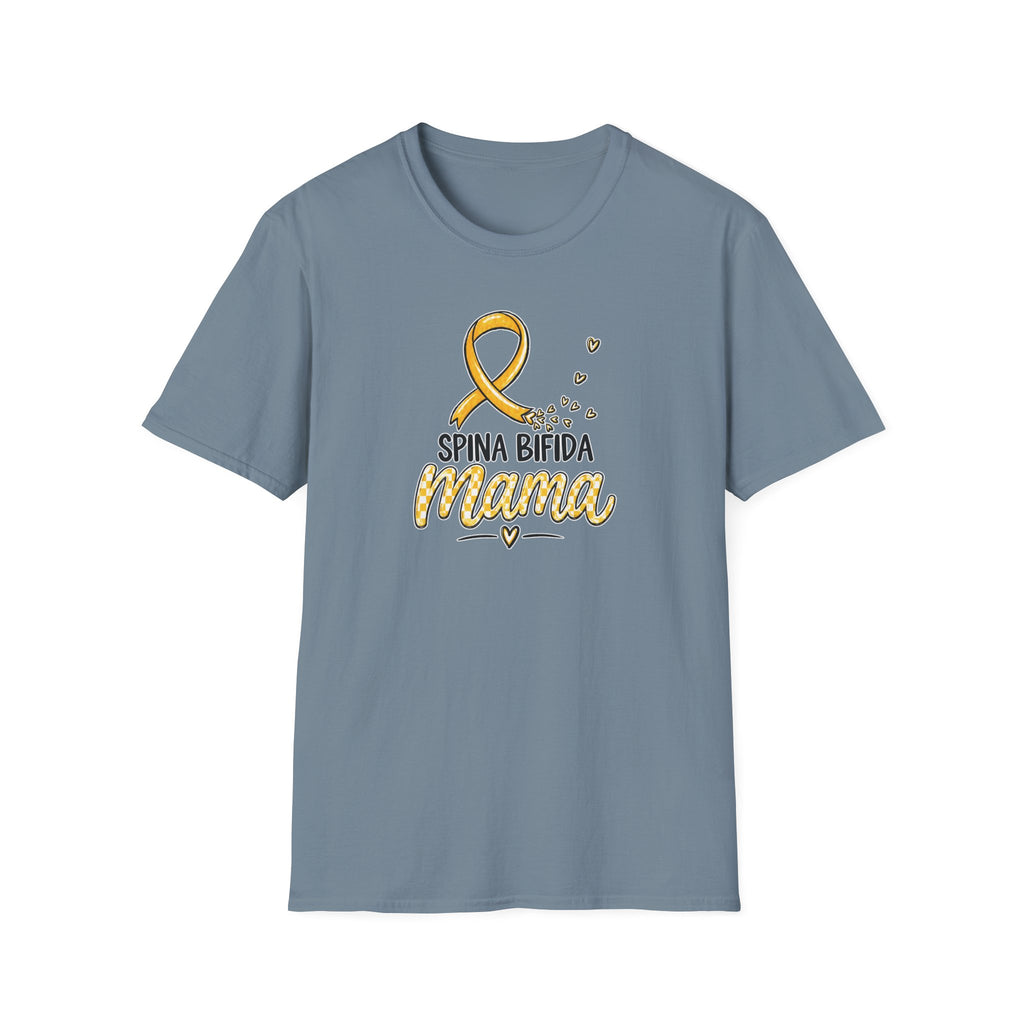 Spina Bifida Mama T-Shirt — Gold Awareness Ribbon Mom Tee