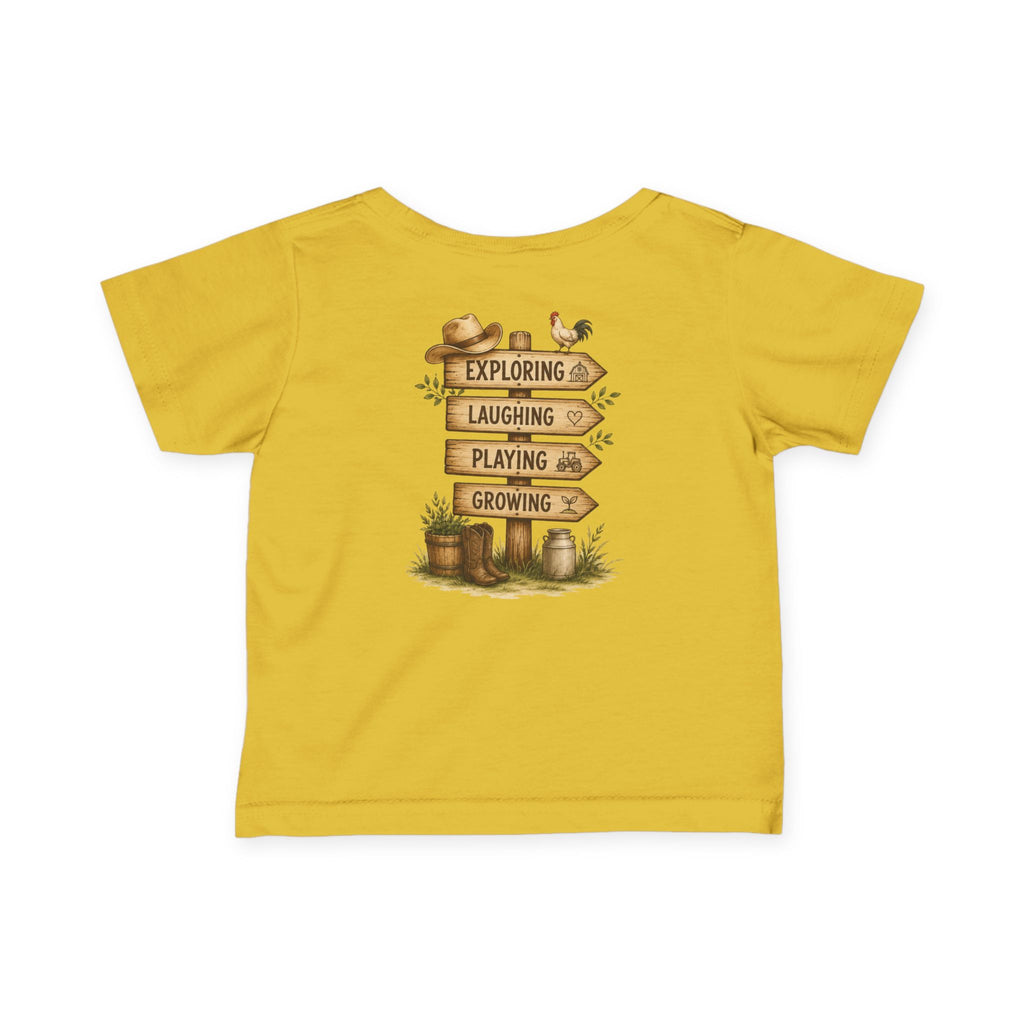 Infant Tee — “Grandkids Camp with Nonnie & Papa” Baby Shirt (Exploring, Laughing, Playing, Growing)