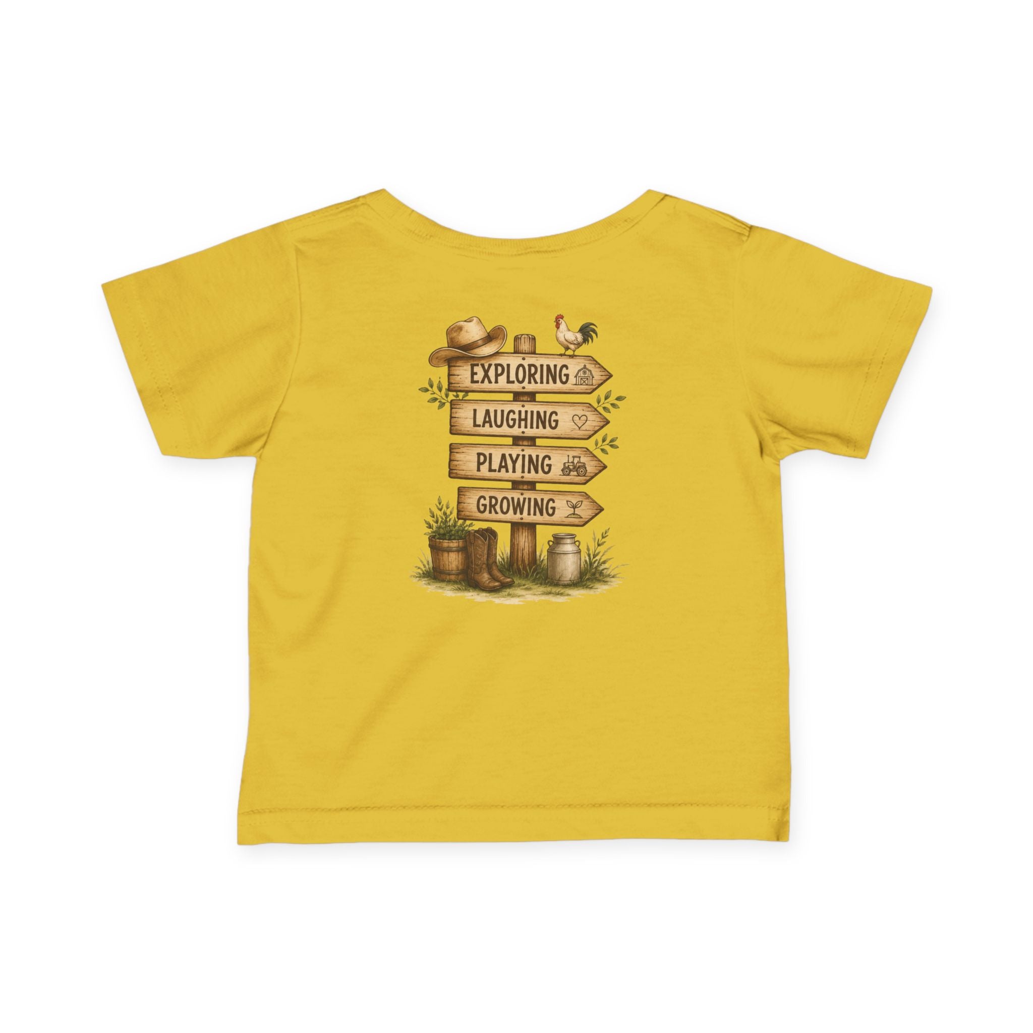 Infant Tee — “Grandkids Camp with Nonnie & Papa” Baby Shirt (Exploring, Laughing, Playing, Growing)