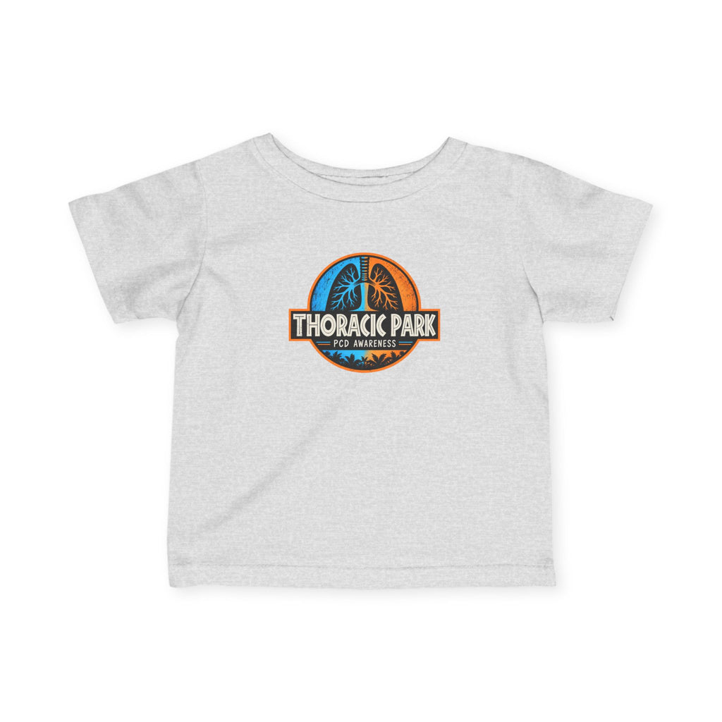 Infant Tee — "Thoracic Park" Baby T‑Shirt (Cute Dinosaur Medical Humor)
