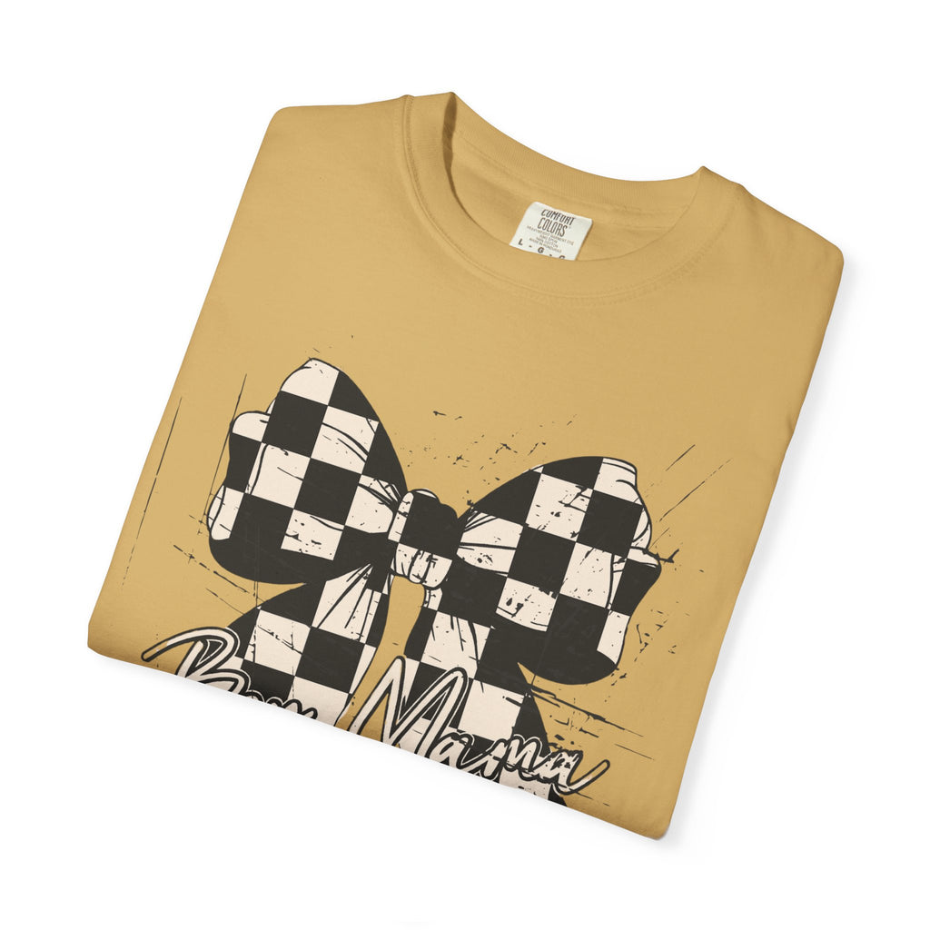 Boy Mom Distressed Checkered T-shirt