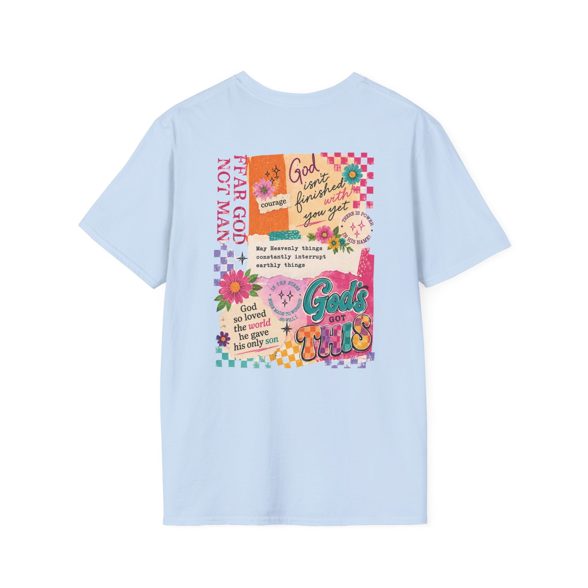 Christian T-Shirt — "God so loved the world he gave his only son" Pocket Design