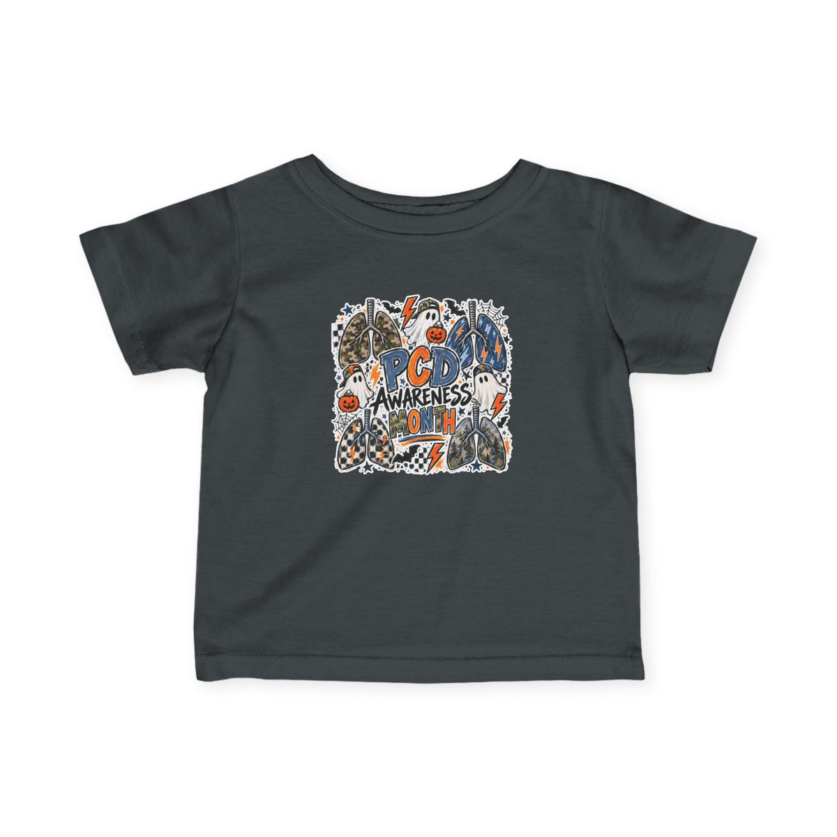 Infant Tee — PCD Awareness Month Pumpkin Ghosts Design