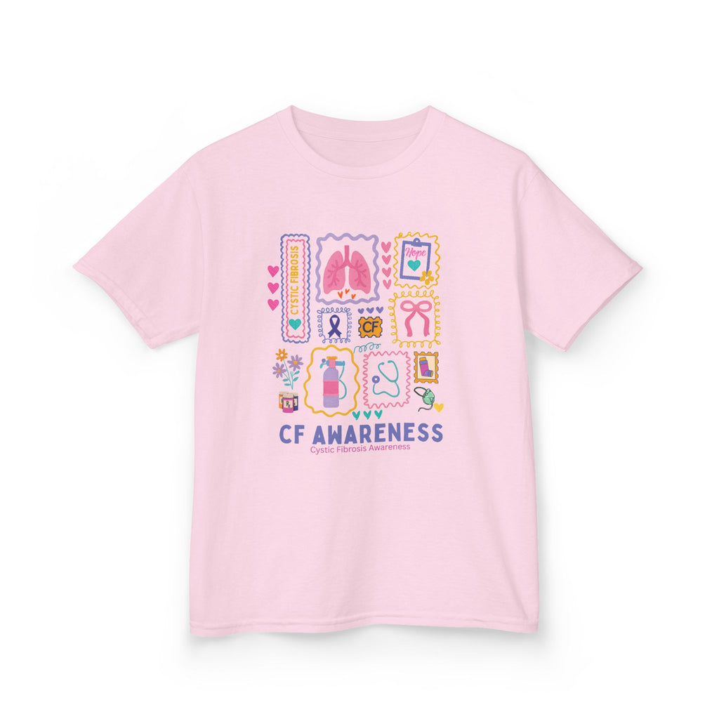 Kids CF Awareness Stamp T‑Shirt — Cystic Fibrosis Support Tee