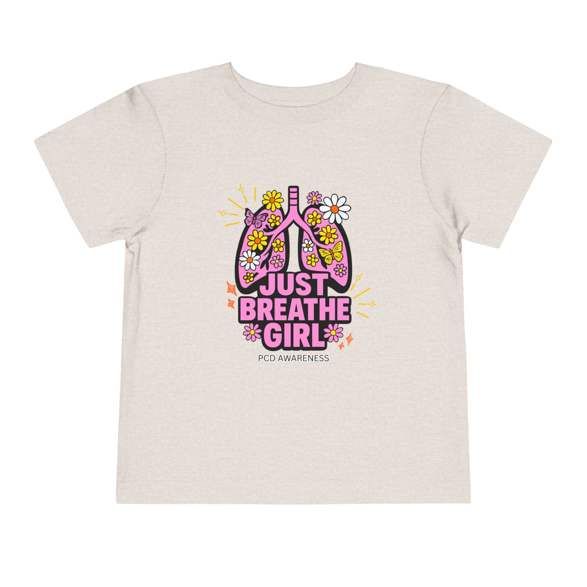 Toddler Tee - Just Breathe Girl for PCD Awareness