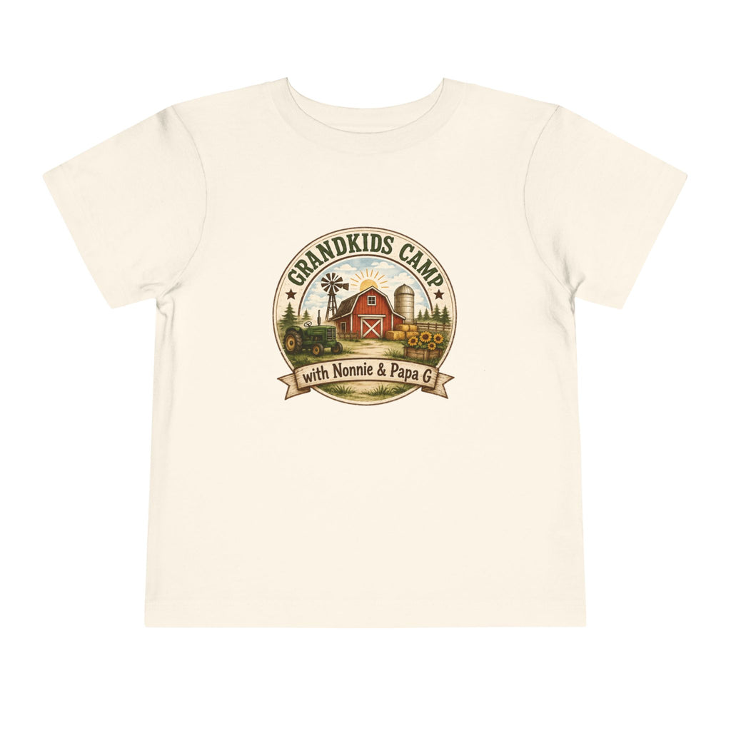 Grandkids Camp Toddler Tee — “with Nonnie & Papa G” Farm Adventure Shirt