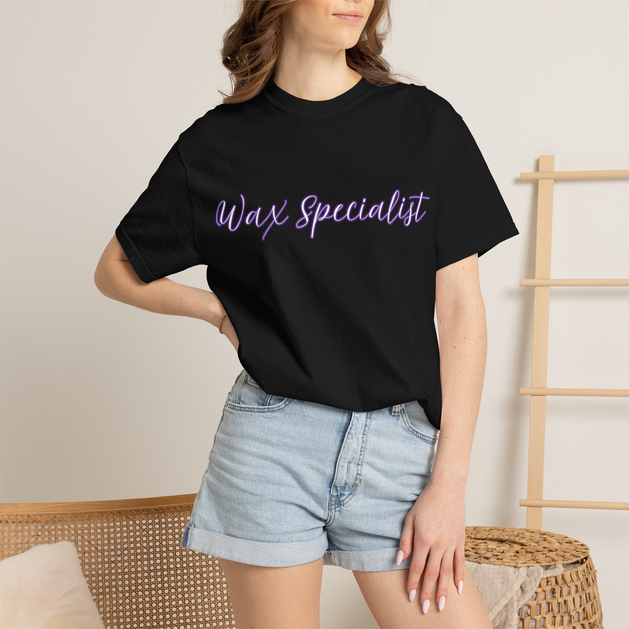 Wax Specialist T-Shirt — Lavender Script Tee