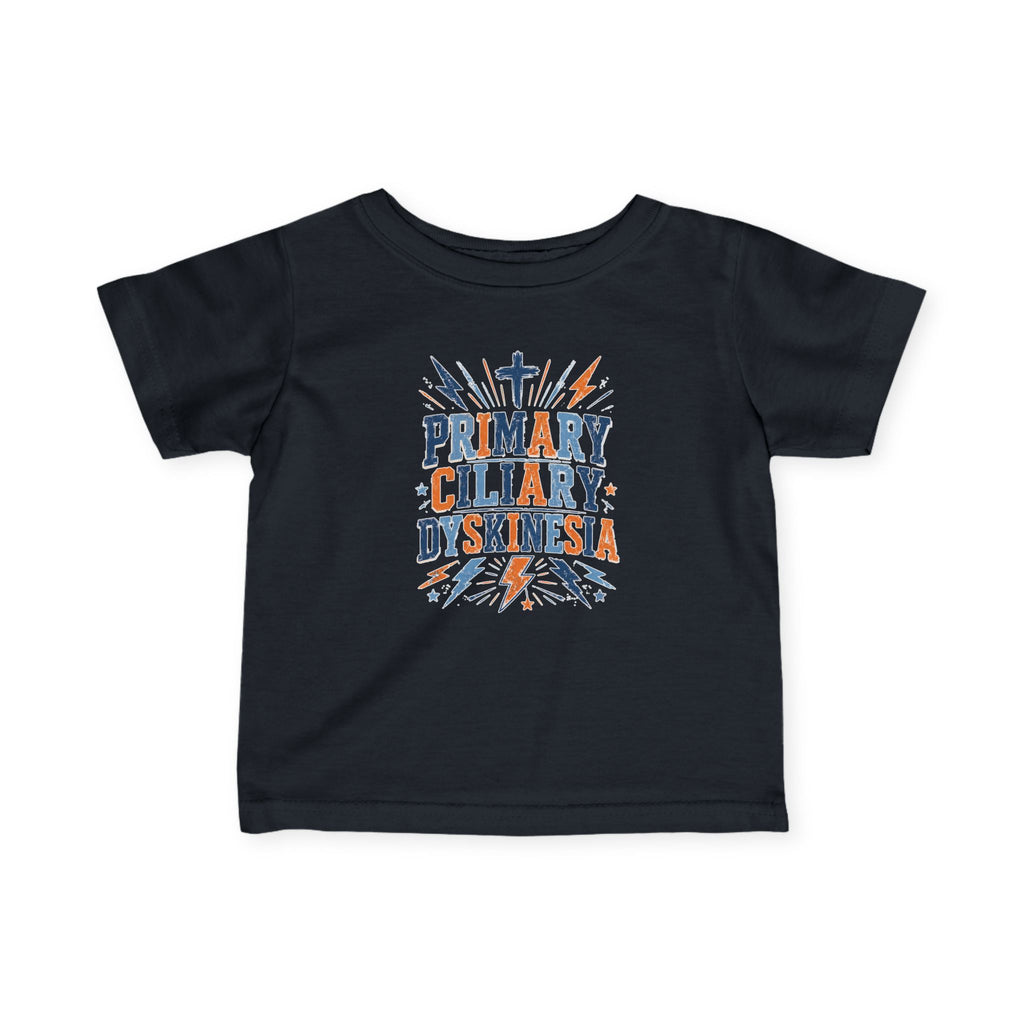 The Kade Primary Ciliary Dyskinesia Infant Tee — Awareness Baby T-Shirt (Text Design)