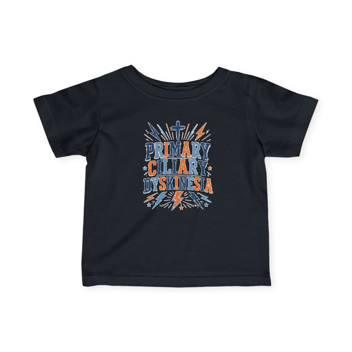 The Kade Primary Ciliary Dyskinesia Infant Tee — Awareness Baby T-Shirt (Text Design)