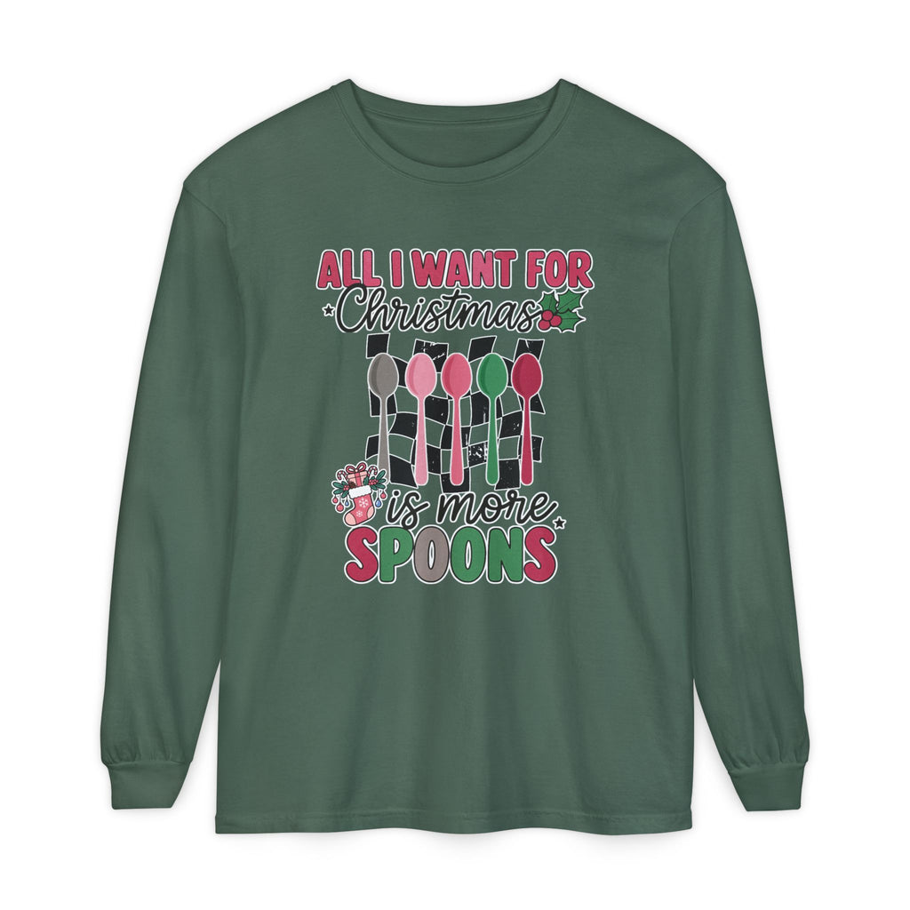 Christmas 'All I Want For Christmas Is More Spoons' Long Sleeve Tee