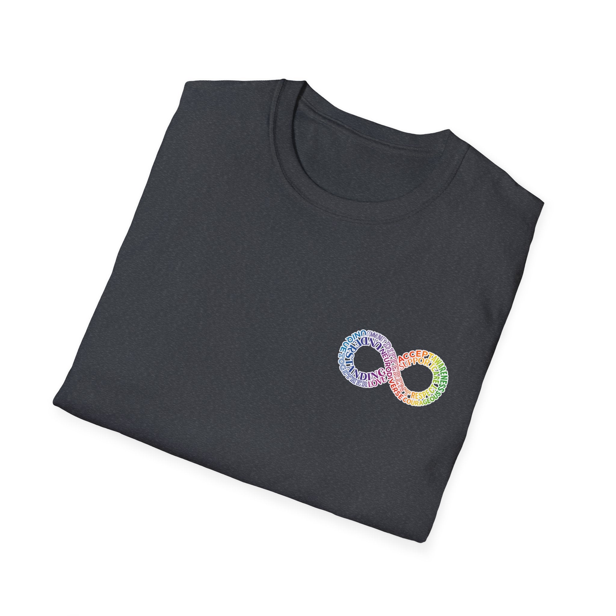 Neurodivergent Awareness T-Shirt — Colorful Brain Infinity Symbol