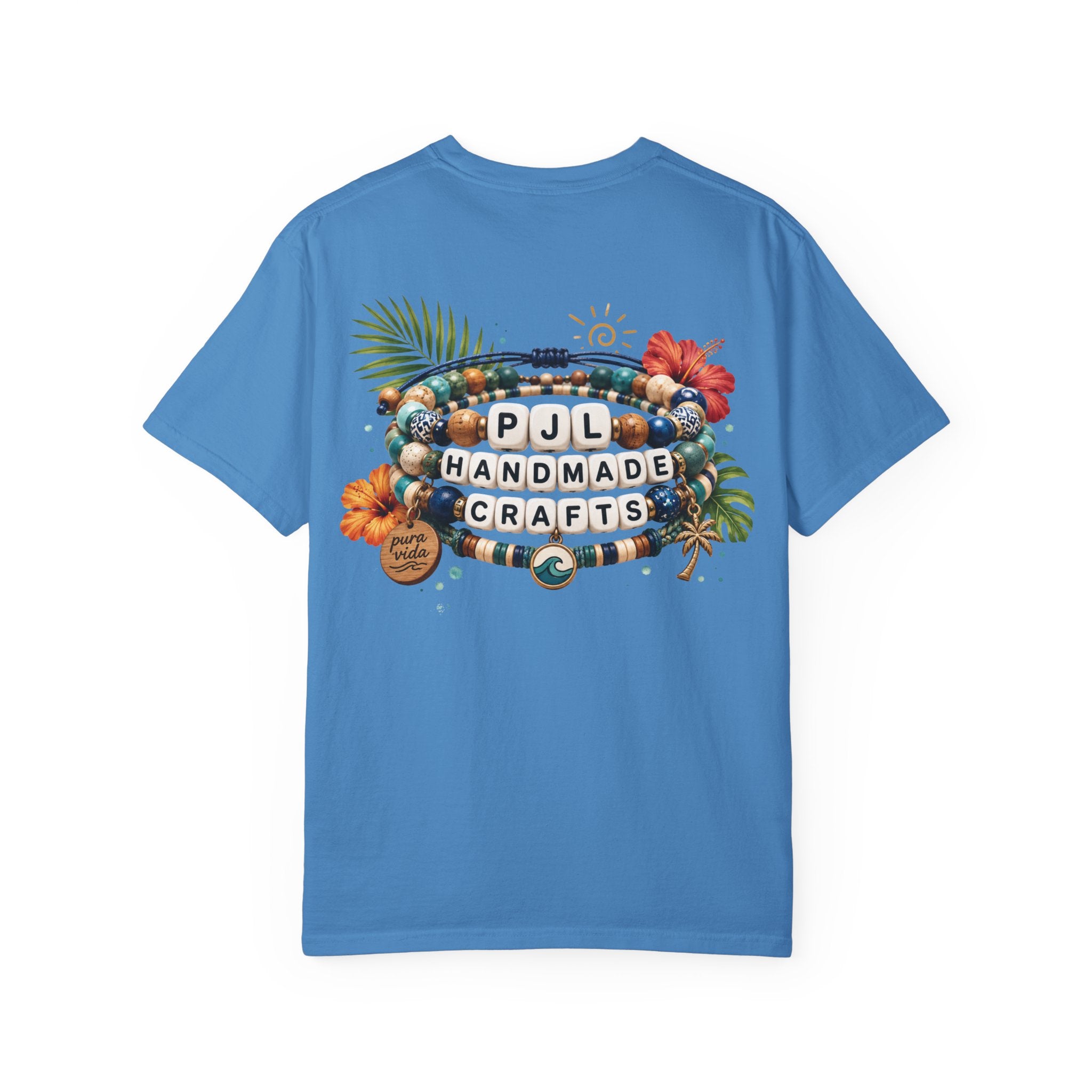 PJL Handmade Crafts Beaded Logo T-Shirt
