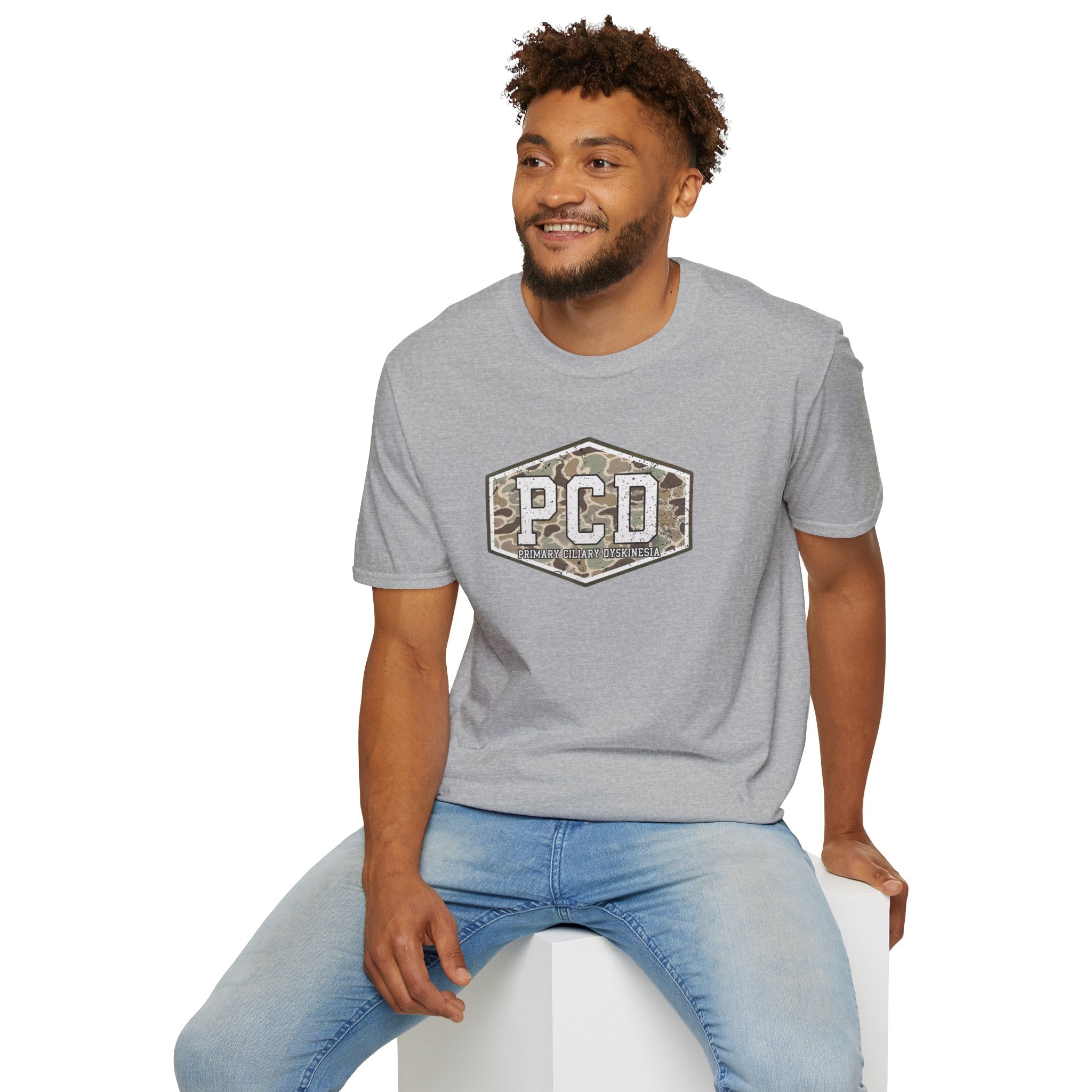 PCD Camo Logo T-Shirt — Primary Ciliary Dyskinesia Awareness Tee