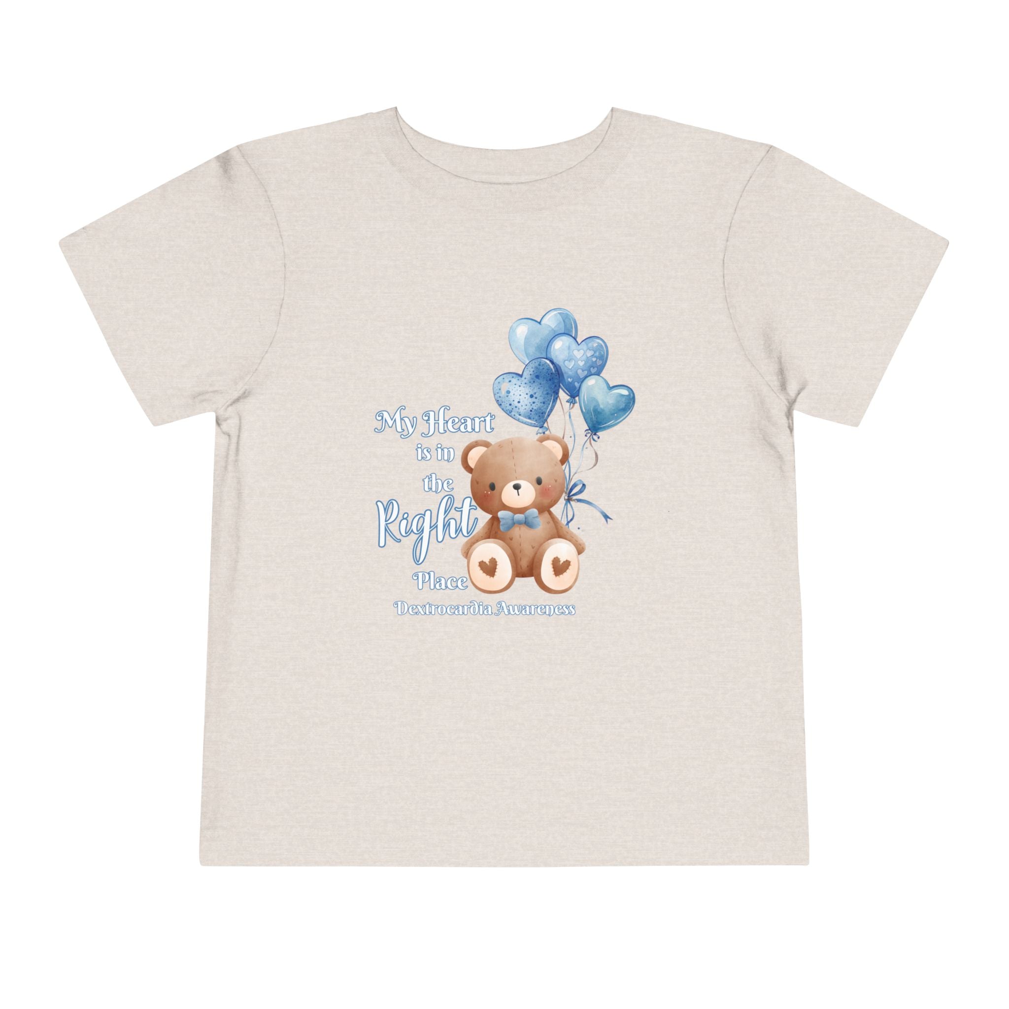 Toddler Tee — "My Heart Is in the Right Place" Dextrocardia Bear