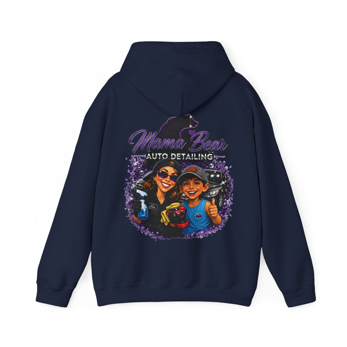 Mama Bear Auto Detailing Hoodie — Women's Car Care Team Pullover