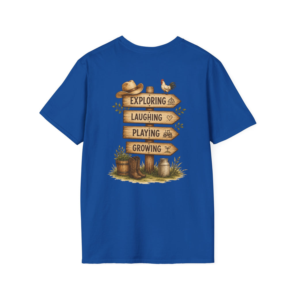 Grandkids Camp T-Shirt – Retro Barn, Tractor & 'Grandkids Camp with Nonnie & Papa' Design