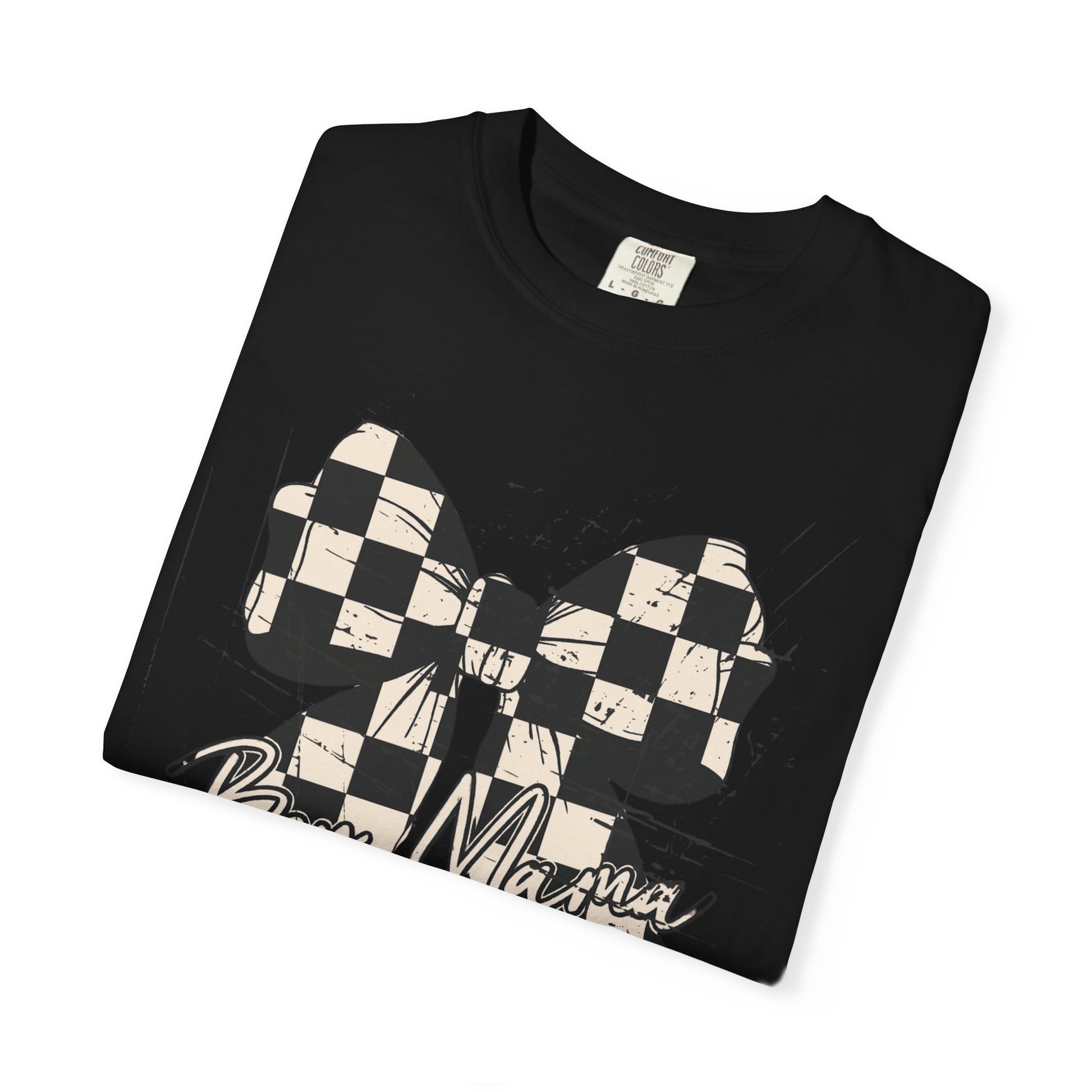 Boy Mom Distressed Checkered T-shirt