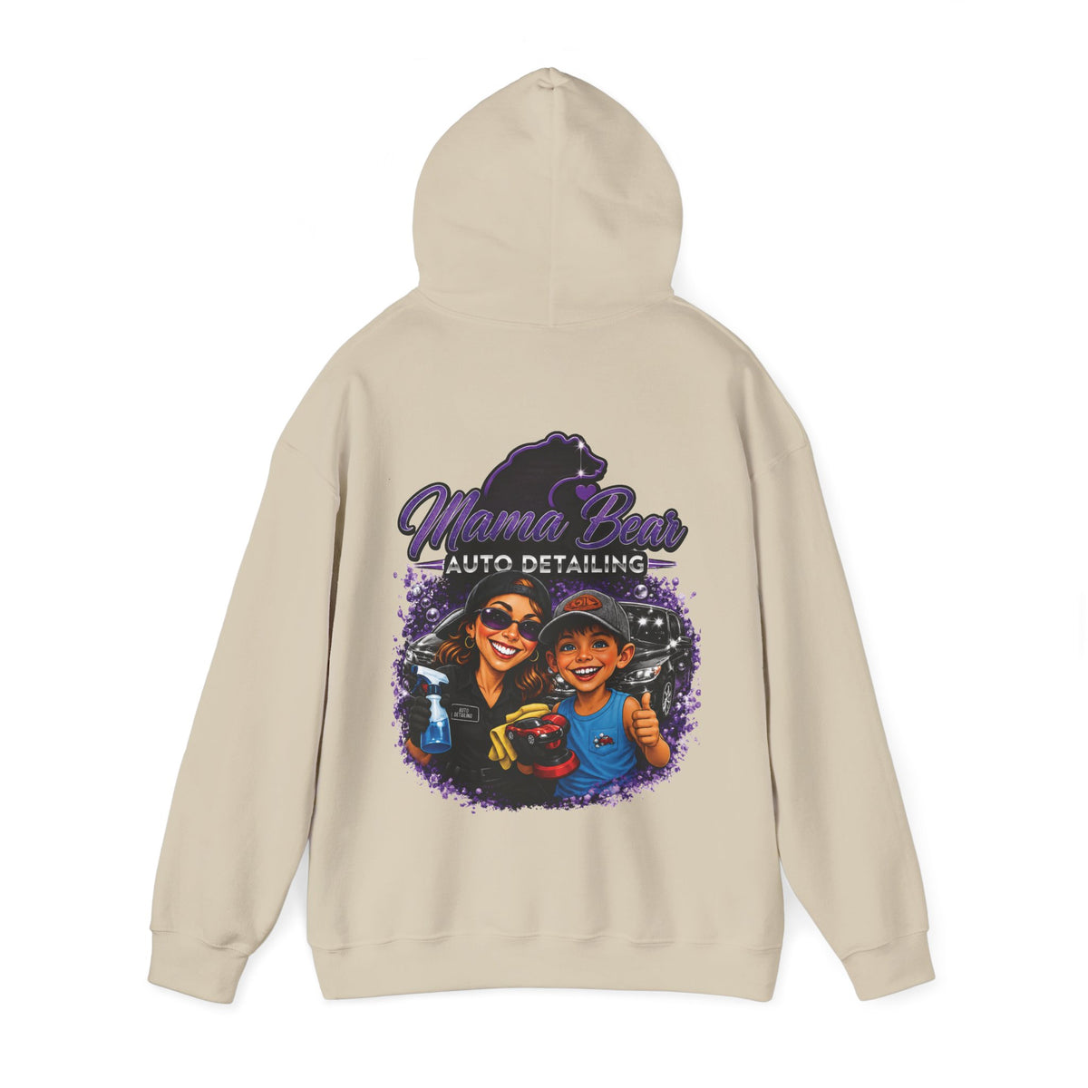 Mama Bear Auto Detailing Hoodie — Women's Car Care Team Pullover