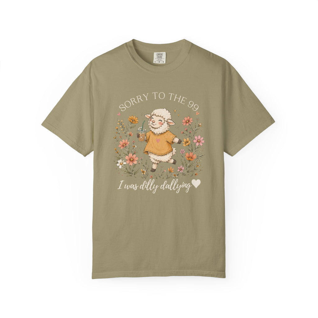 Christian Sheep T-Shirt — "Sorry to the 99, I was dally dallying"