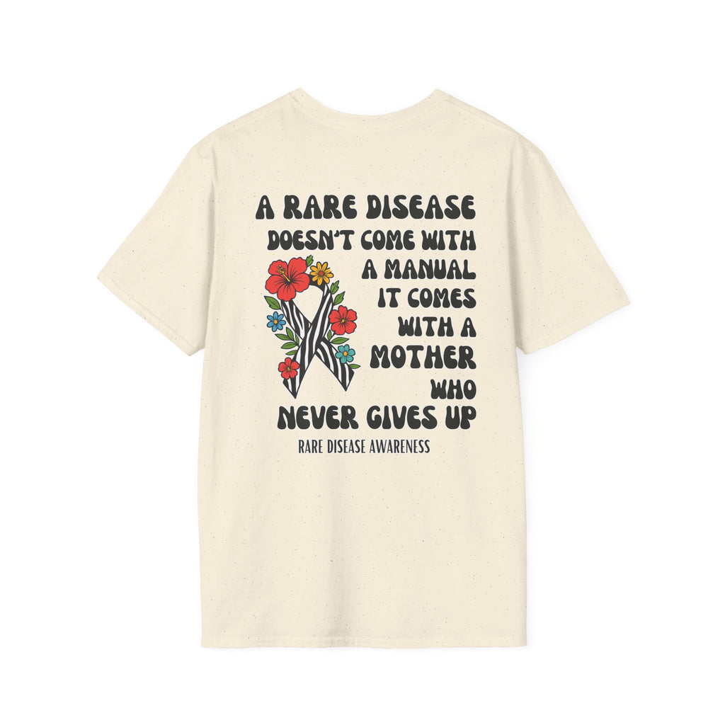 Rare Disease Awareness T-Shirt — "A Rare Disease Doesn’t Come with a Manual" Mom Support Tee