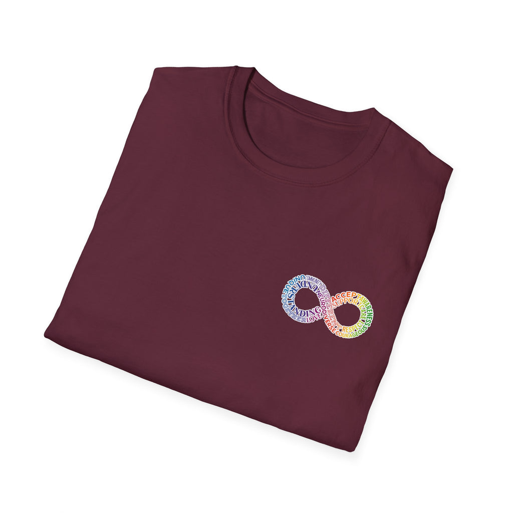 Neurodivergent Awareness T-Shirt — Colorful Brain Infinity Symbol