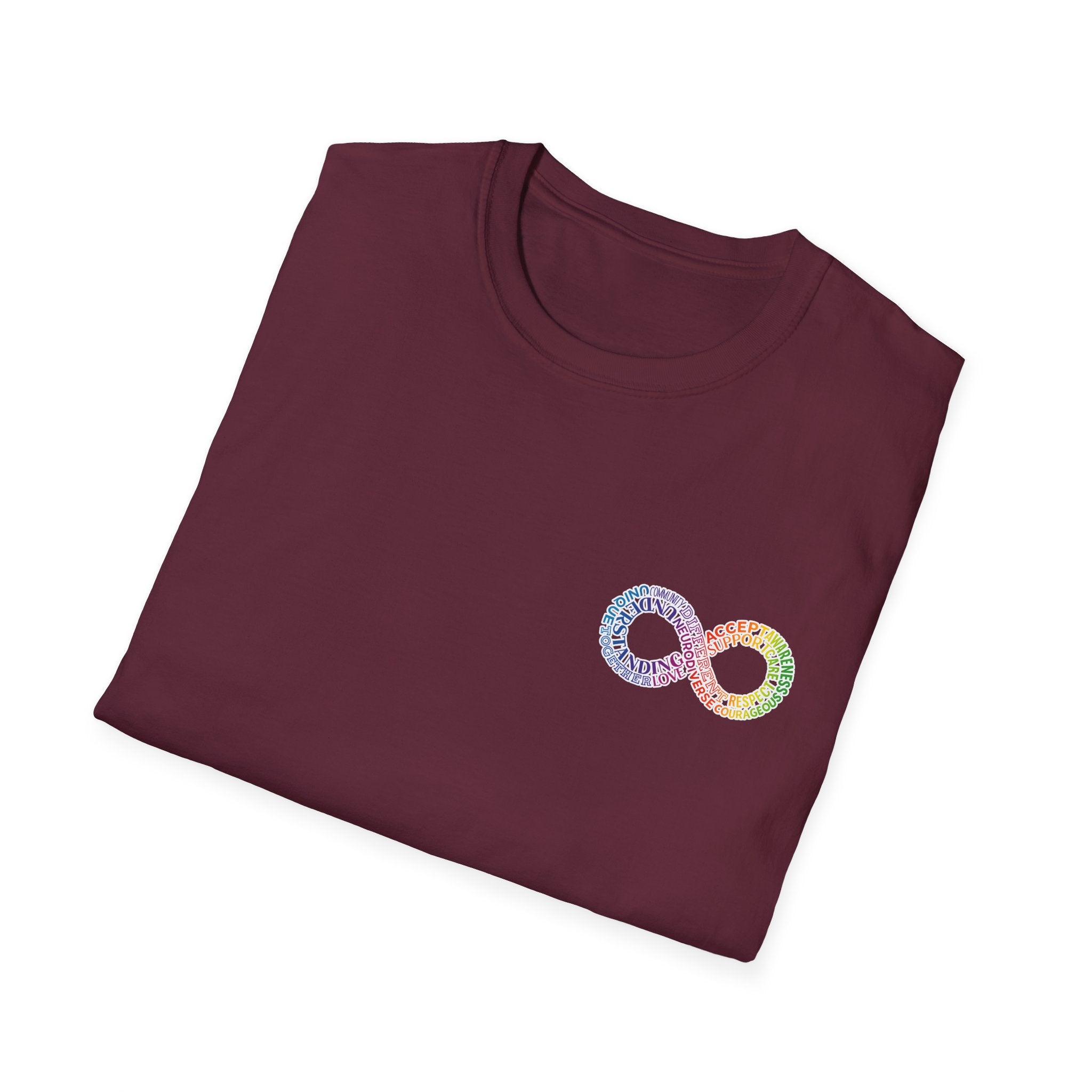 Neurodivergent Awareness T-Shirt — Colorful Brain Infinity Symbol