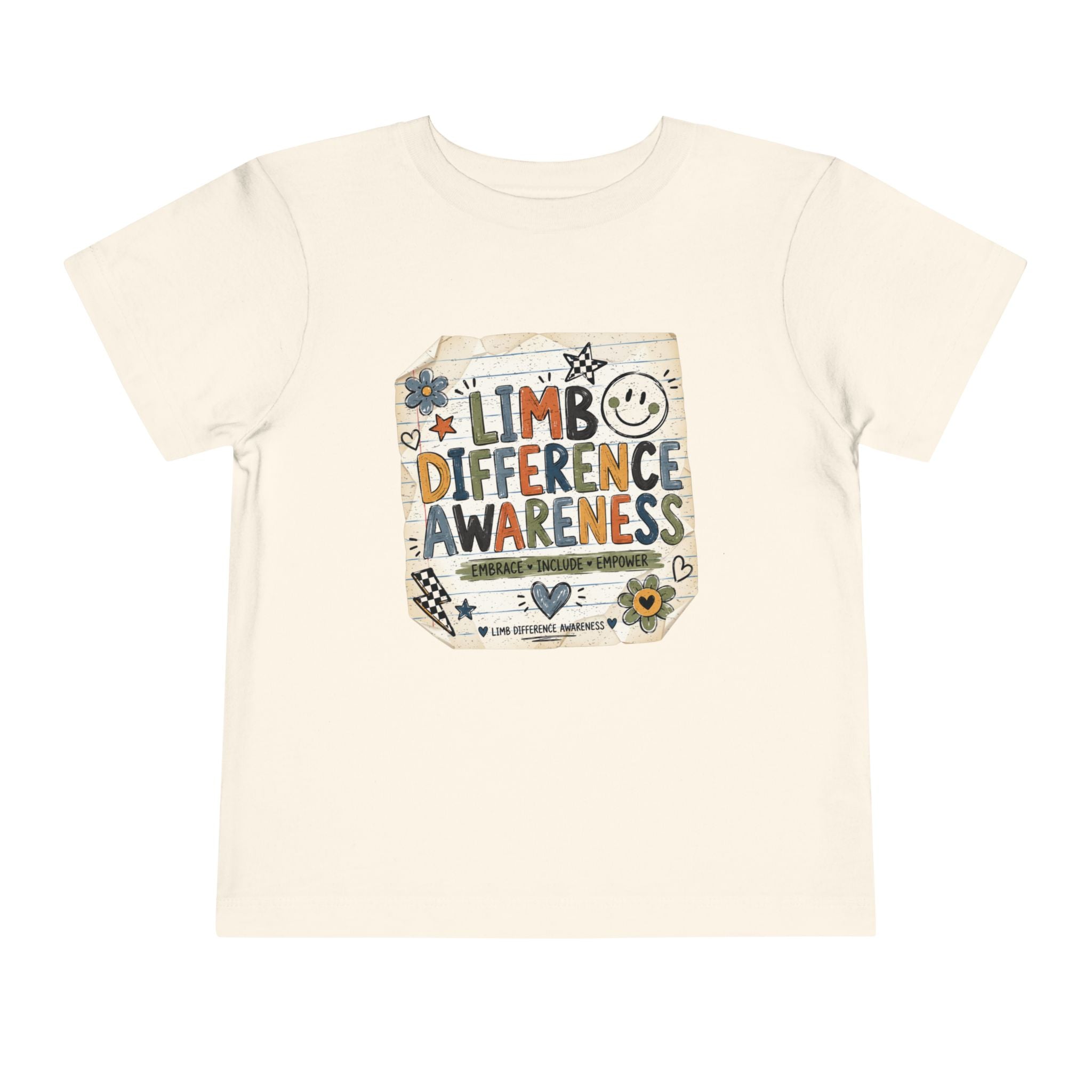 Toddler Tee — Limb Difference Awareness Cute Doodle Design