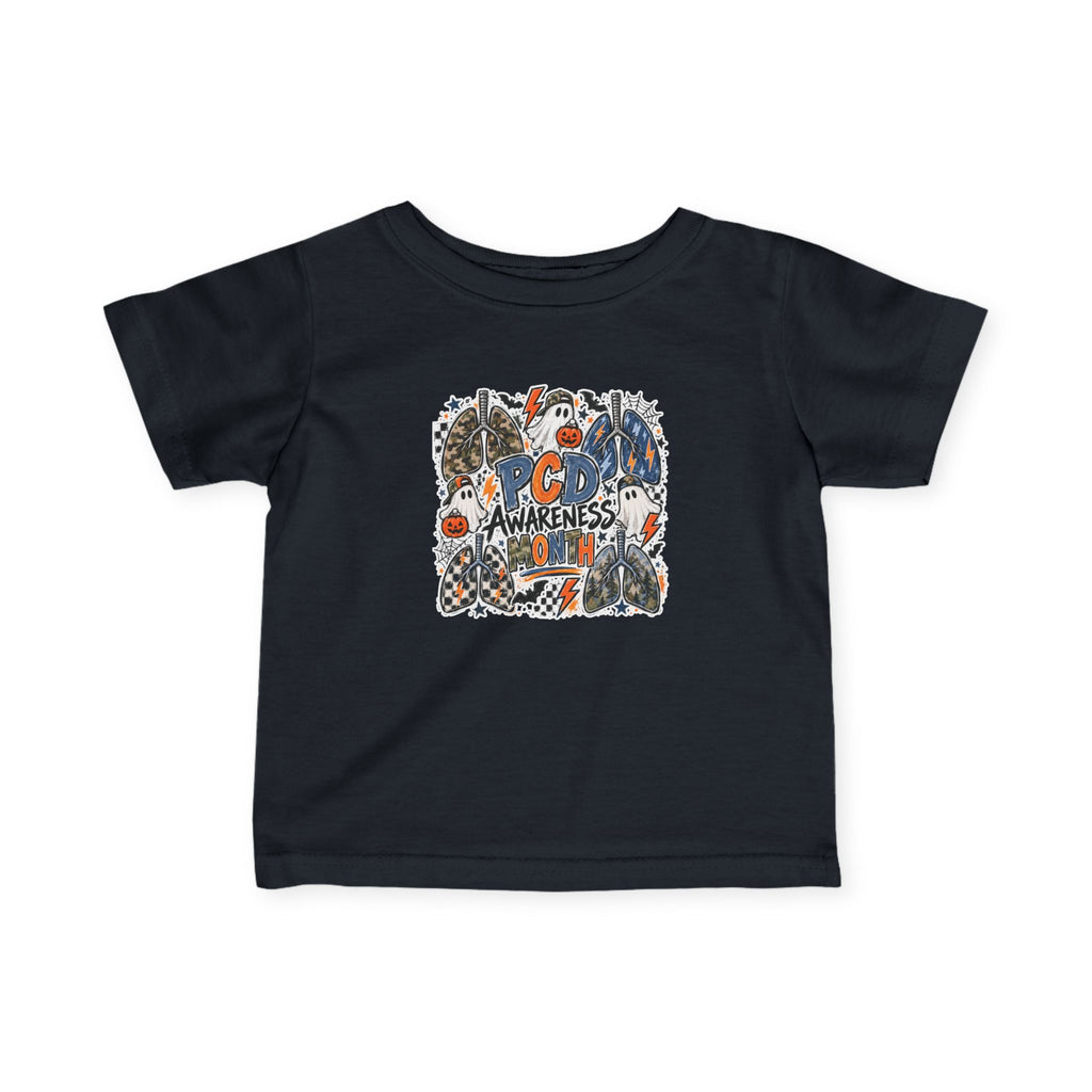 Infant Tee — PCD Awareness Month Pumpkin Ghosts Design