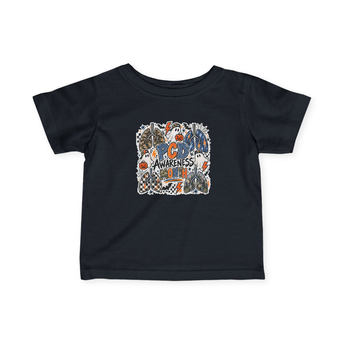 Infant Tee — PCD Awareness Month Pumpkin Ghosts Design