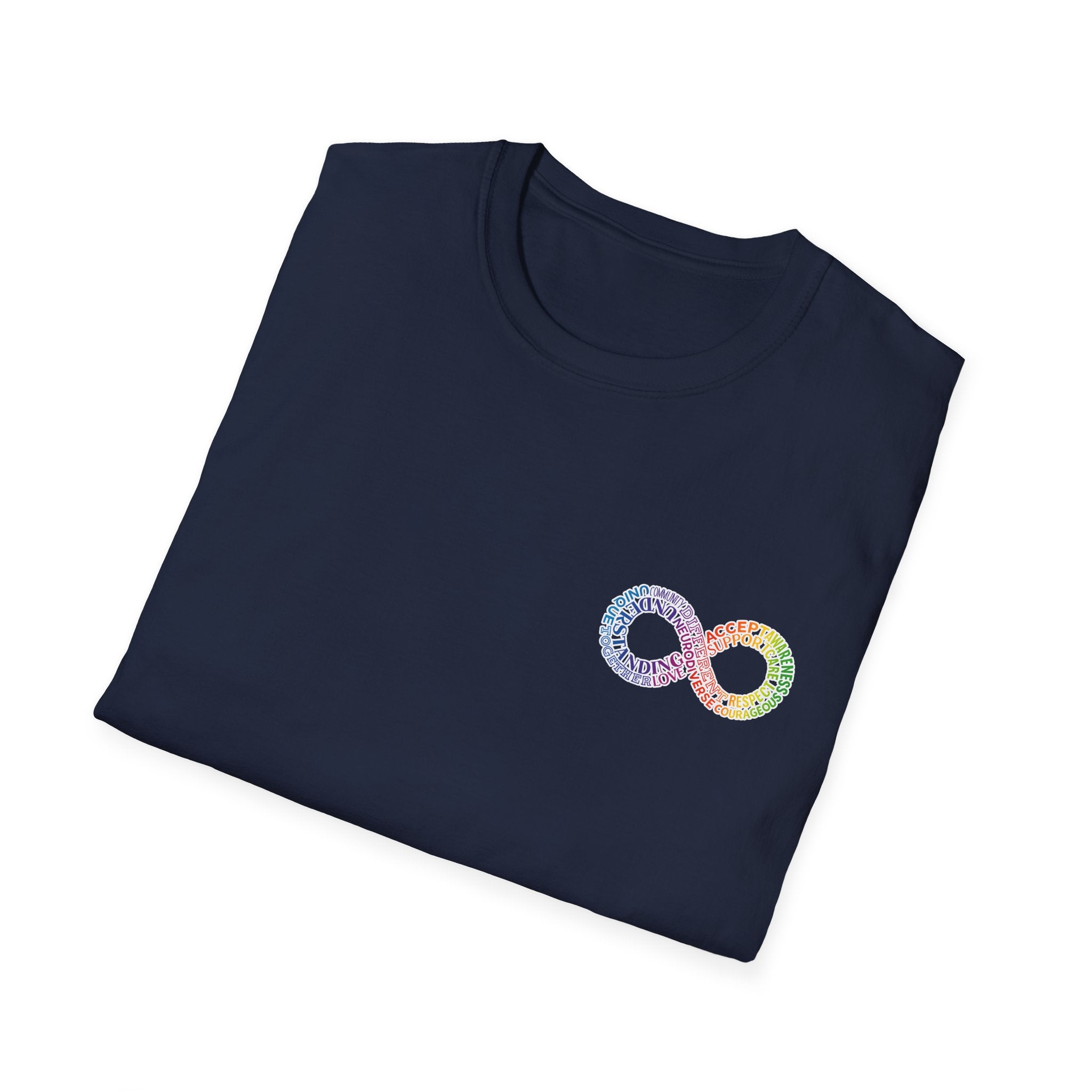 Neurodivergent Awareness T-Shirt — Colorful Brain Infinity Symbol