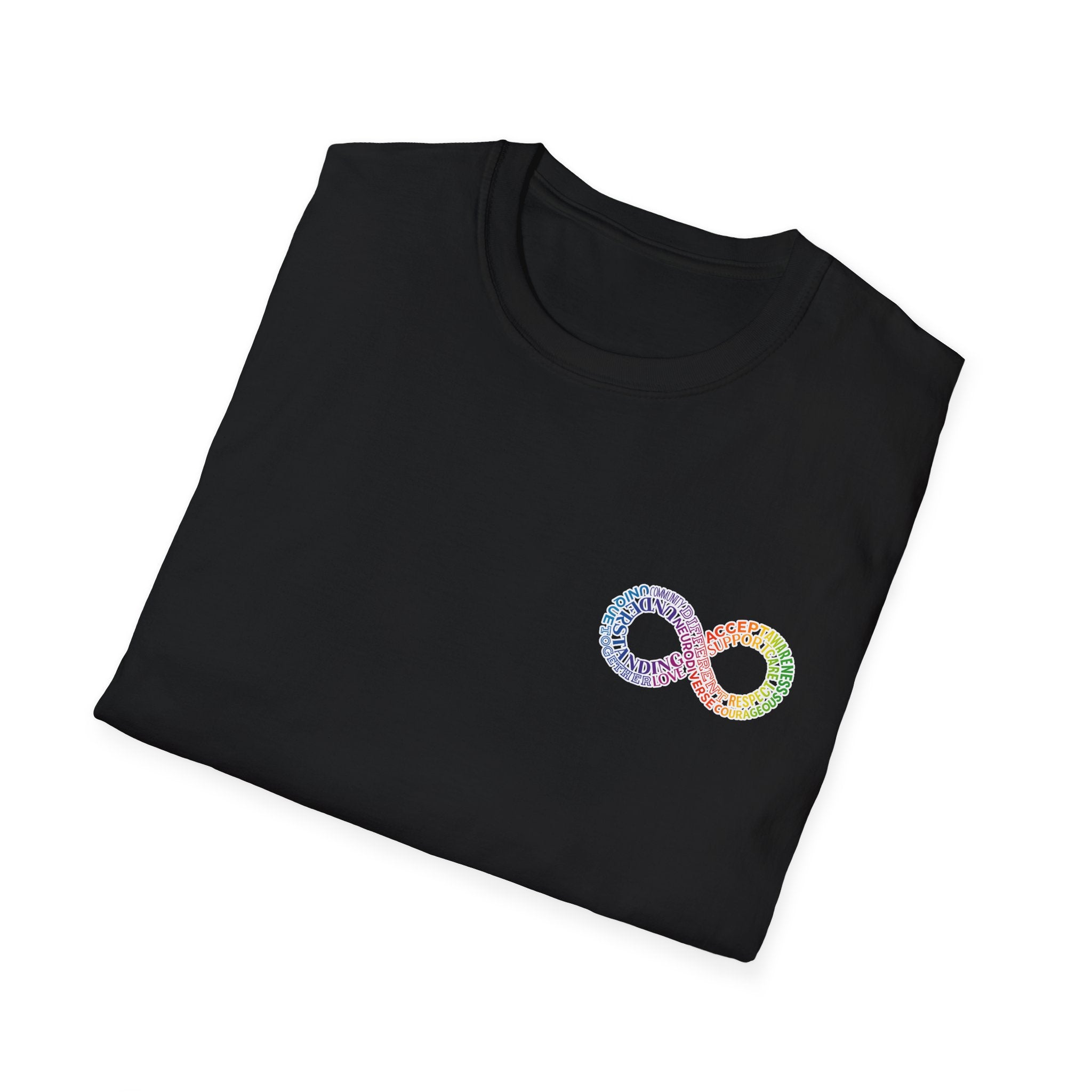 Neurodivergent Awareness T-Shirt — Colorful Brain Infinity Symbol