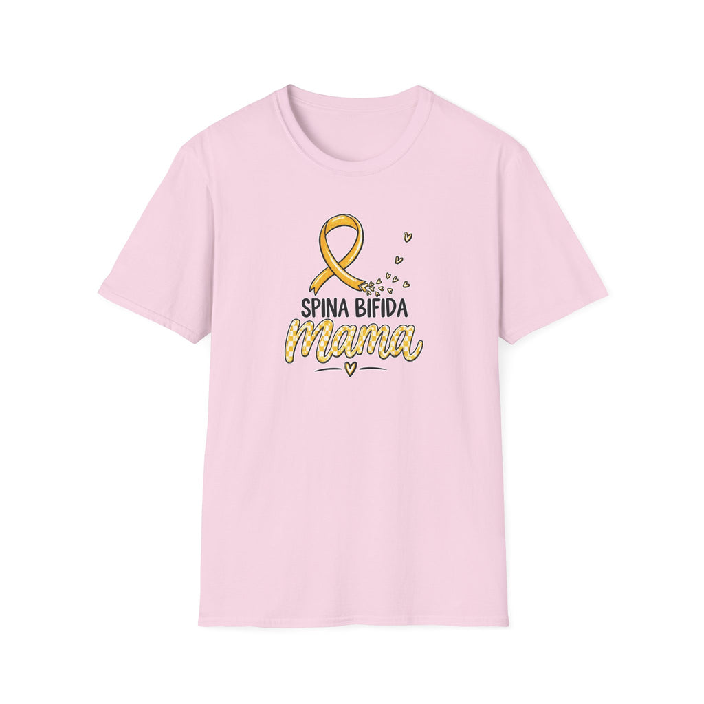 Spina Bifida Mama T-Shirt — Gold Awareness Ribbon Mom Tee