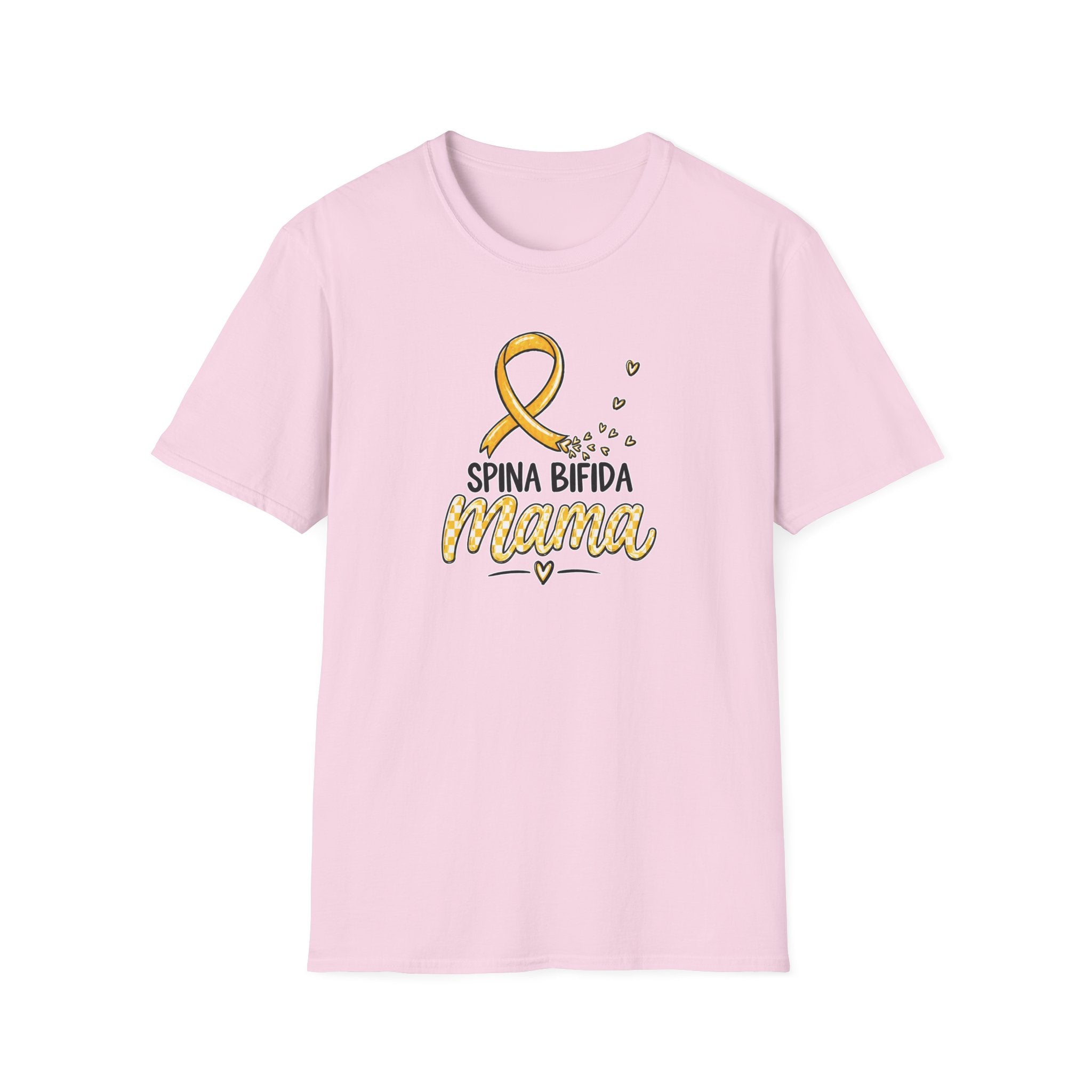 Spina Bifida Mama T-Shirt — Gold Awareness Ribbon Mom Tee