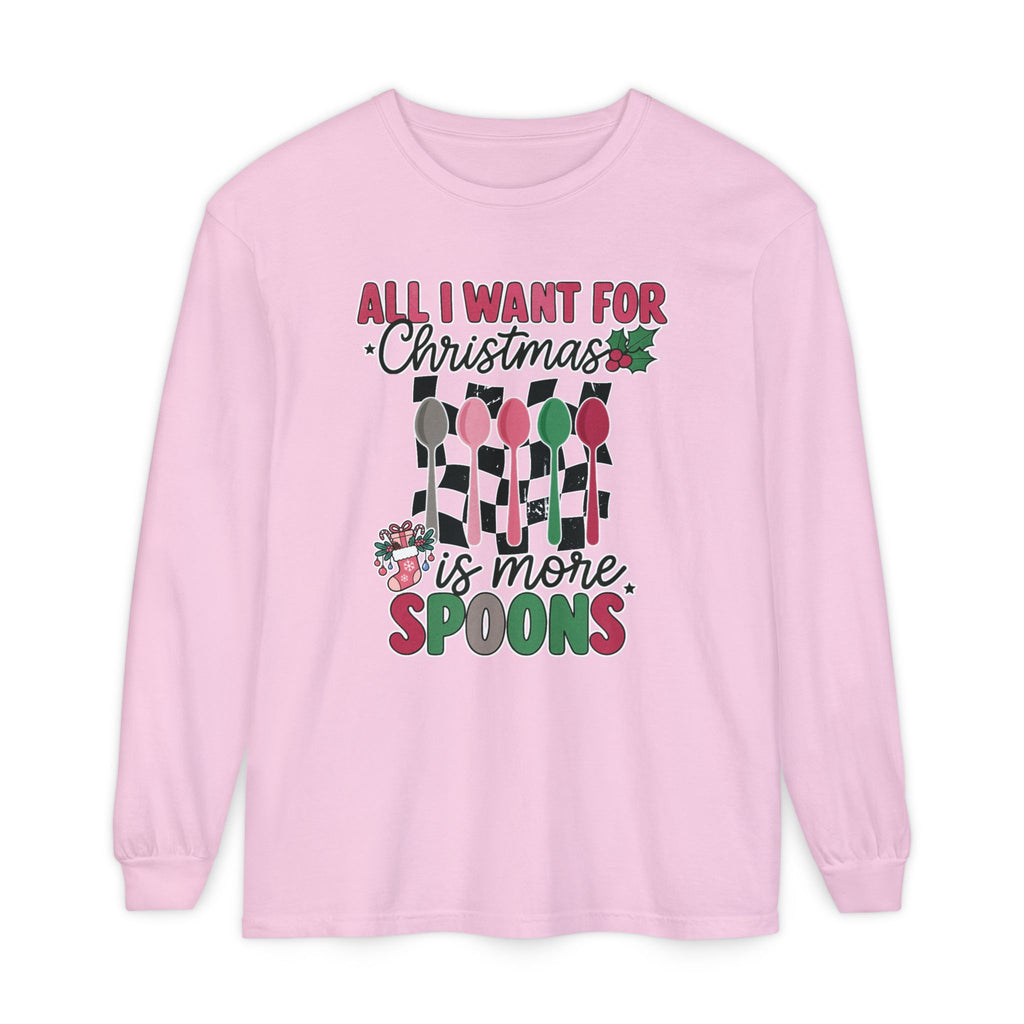 Christmas 'All I Want For Christmas Is More Spoons' Long Sleeve Tee