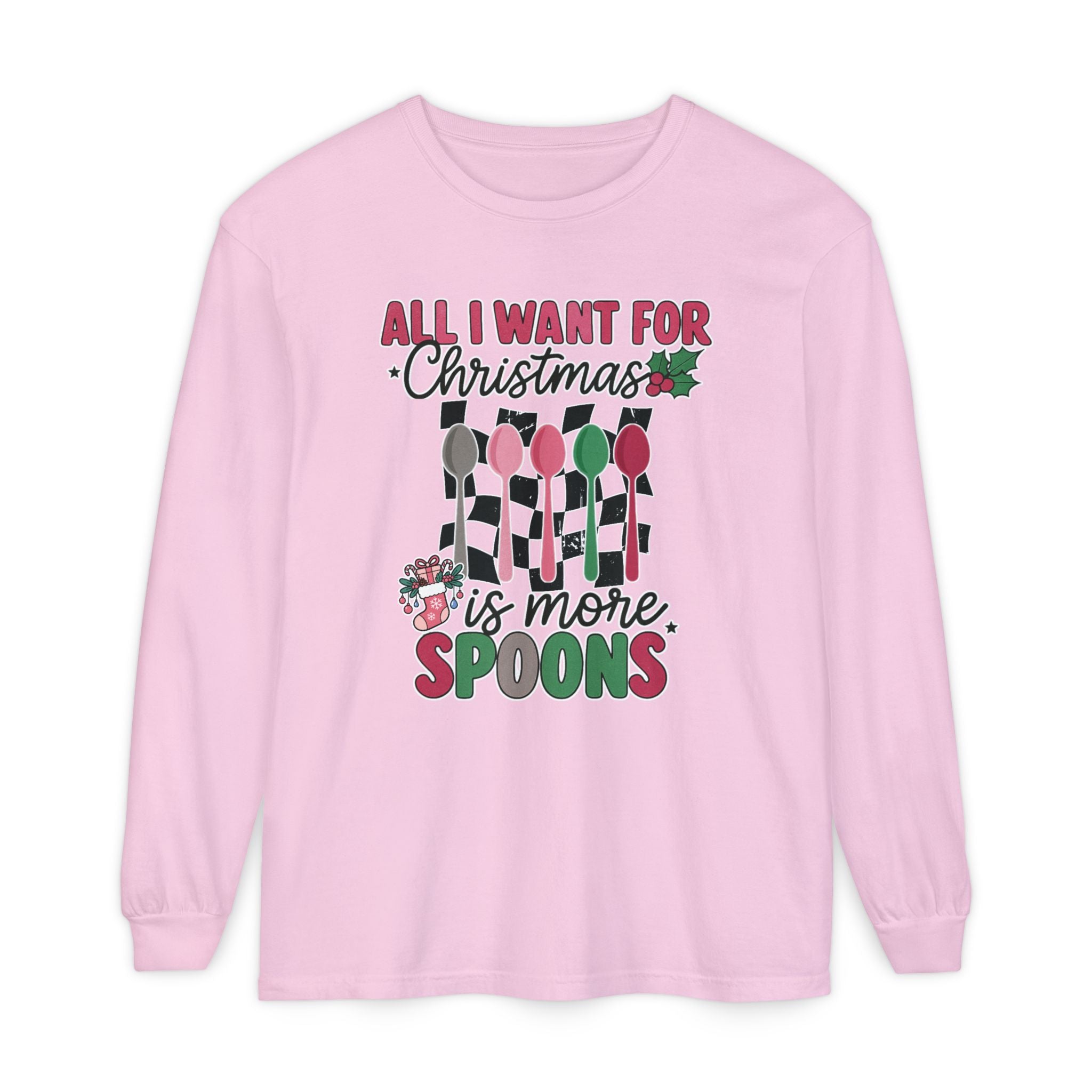 Christmas 'All I Want For Christmas Is More Spoons' Long Sleeve Tee