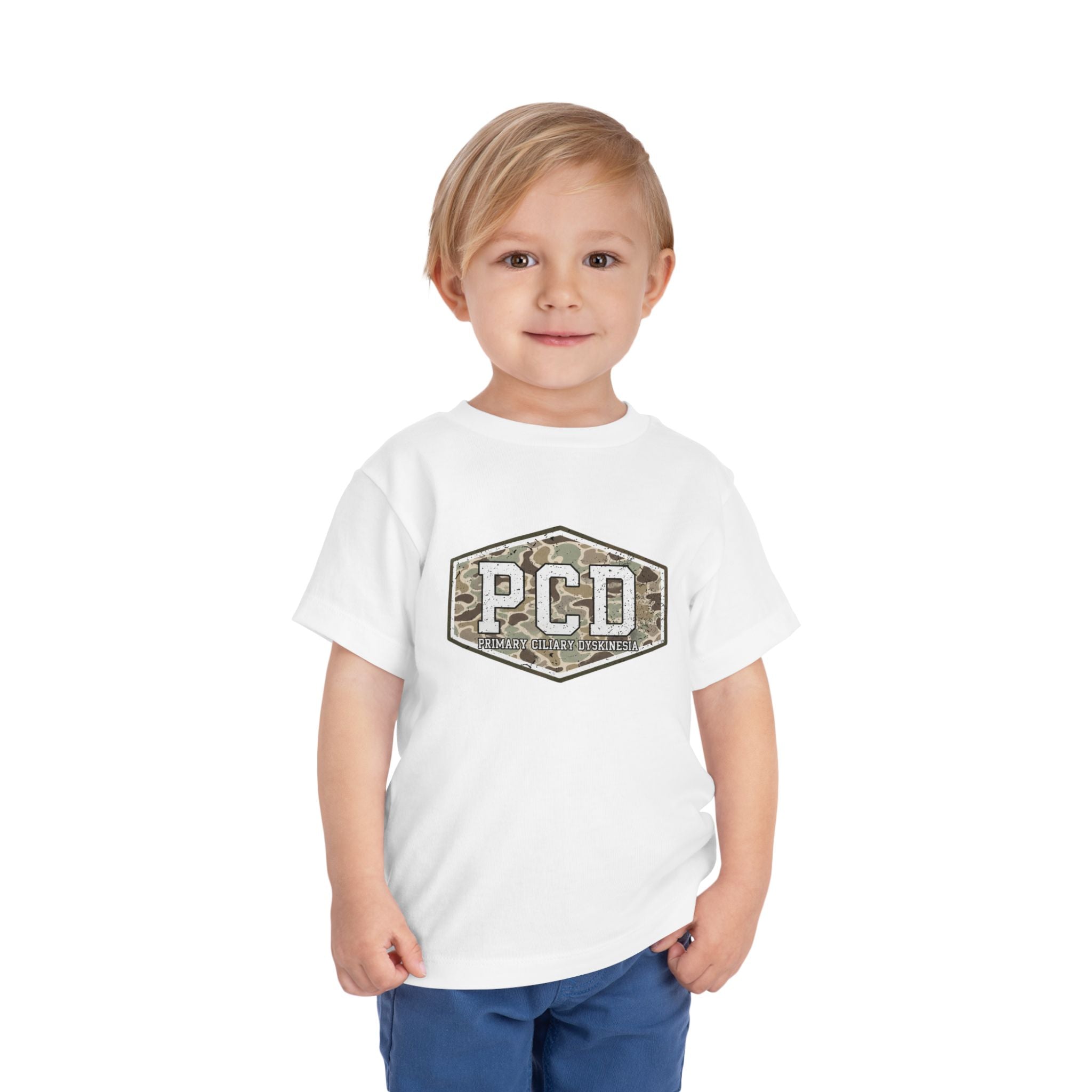 Toddler PCD Camo Logo T-Shirt — Primary Ciliary Dyskinesia Awareness Tee