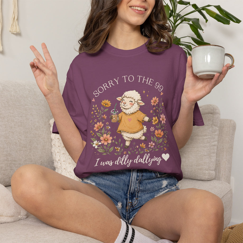 Christian Sheep T-Shirt — "Sorry to the 99, I was dally dallying"