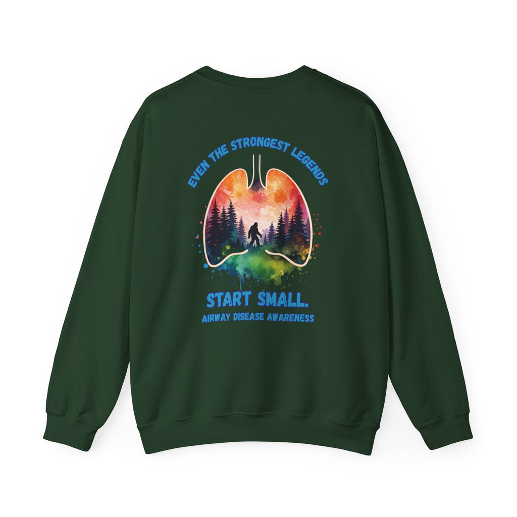 Airway Disease Awareness Tee — "Even the Strongest Legends" SAWYER STRONG crewneck