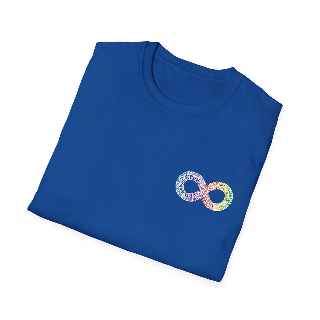 Neurodivergent Awareness T-Shirt — Colorful Brain Infinity Symbol