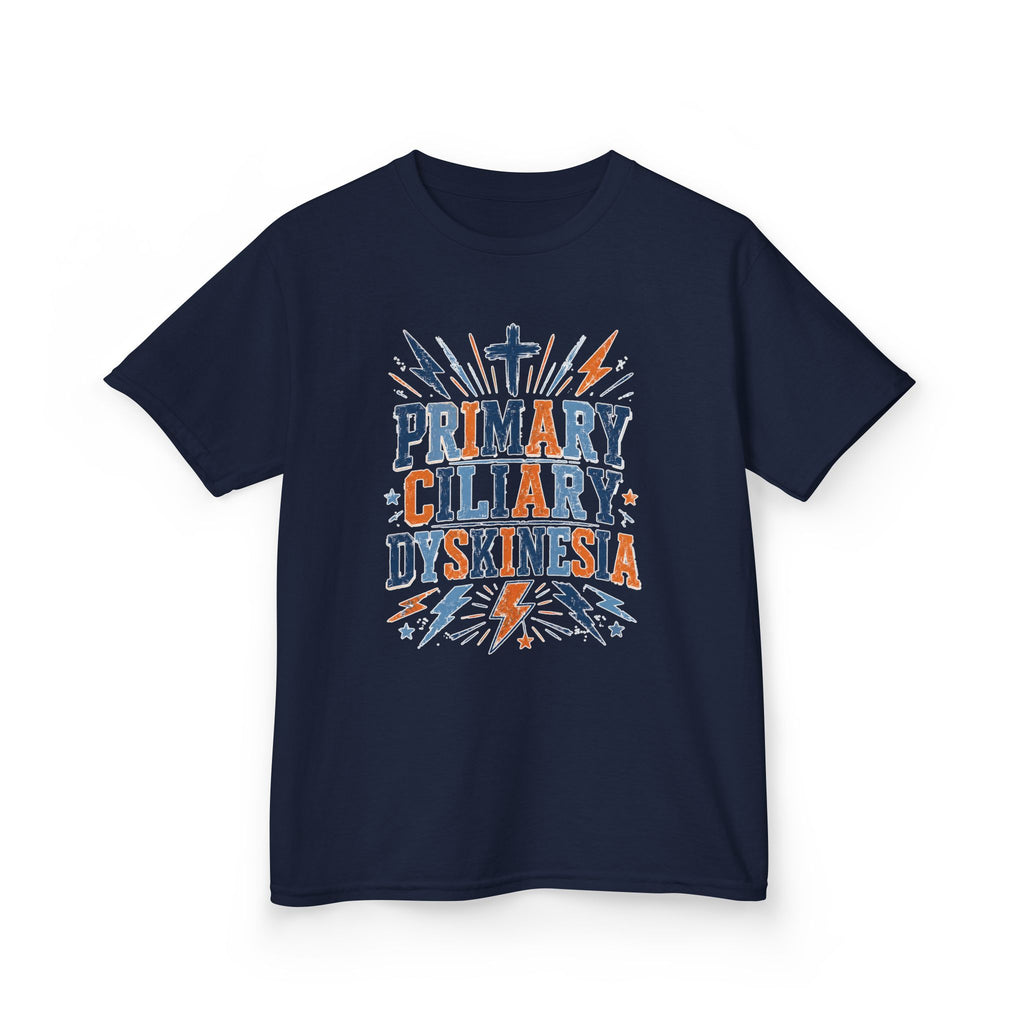 The Kade youth tee— Primary Ciliary Dyskinesia Awareness