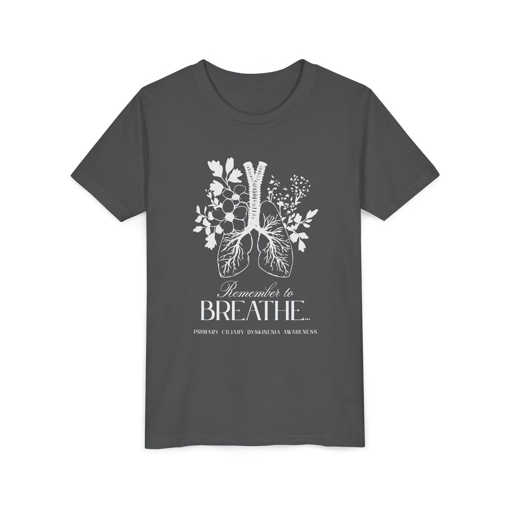Youth Tee: Remember to Breathe- PCD Awareness